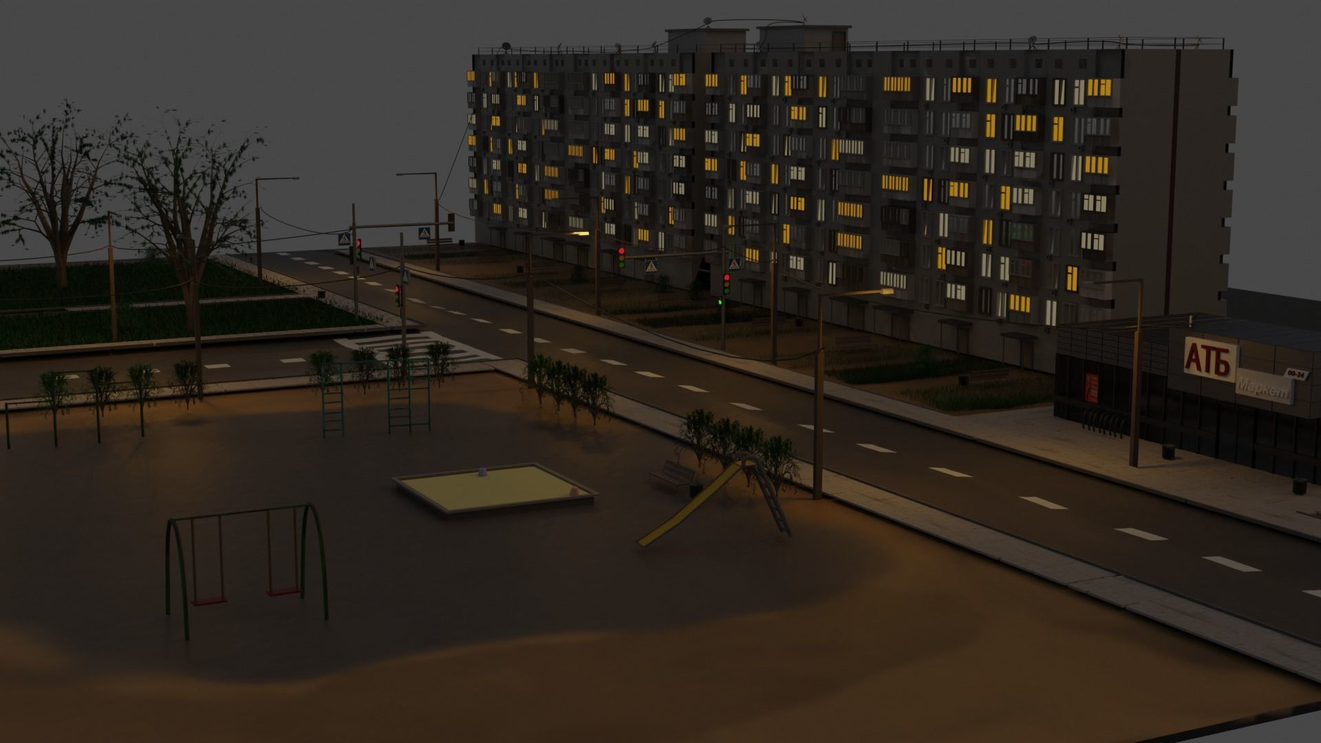 block of flat Free 3D model_5