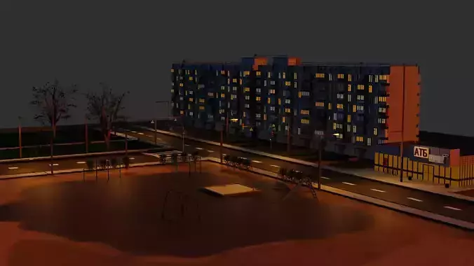 block of flat Free 3D model