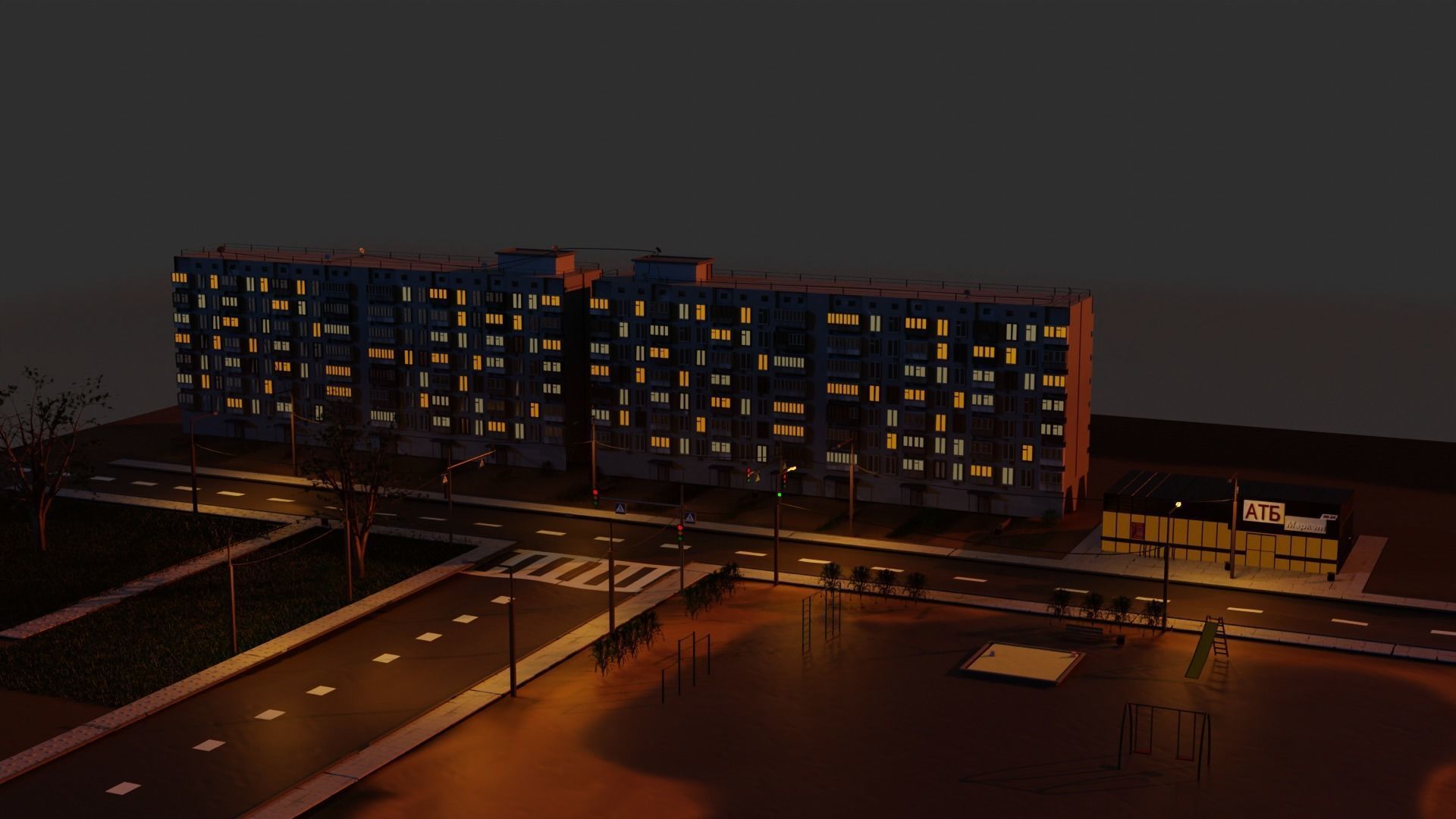 block of flat Free 3D model_6