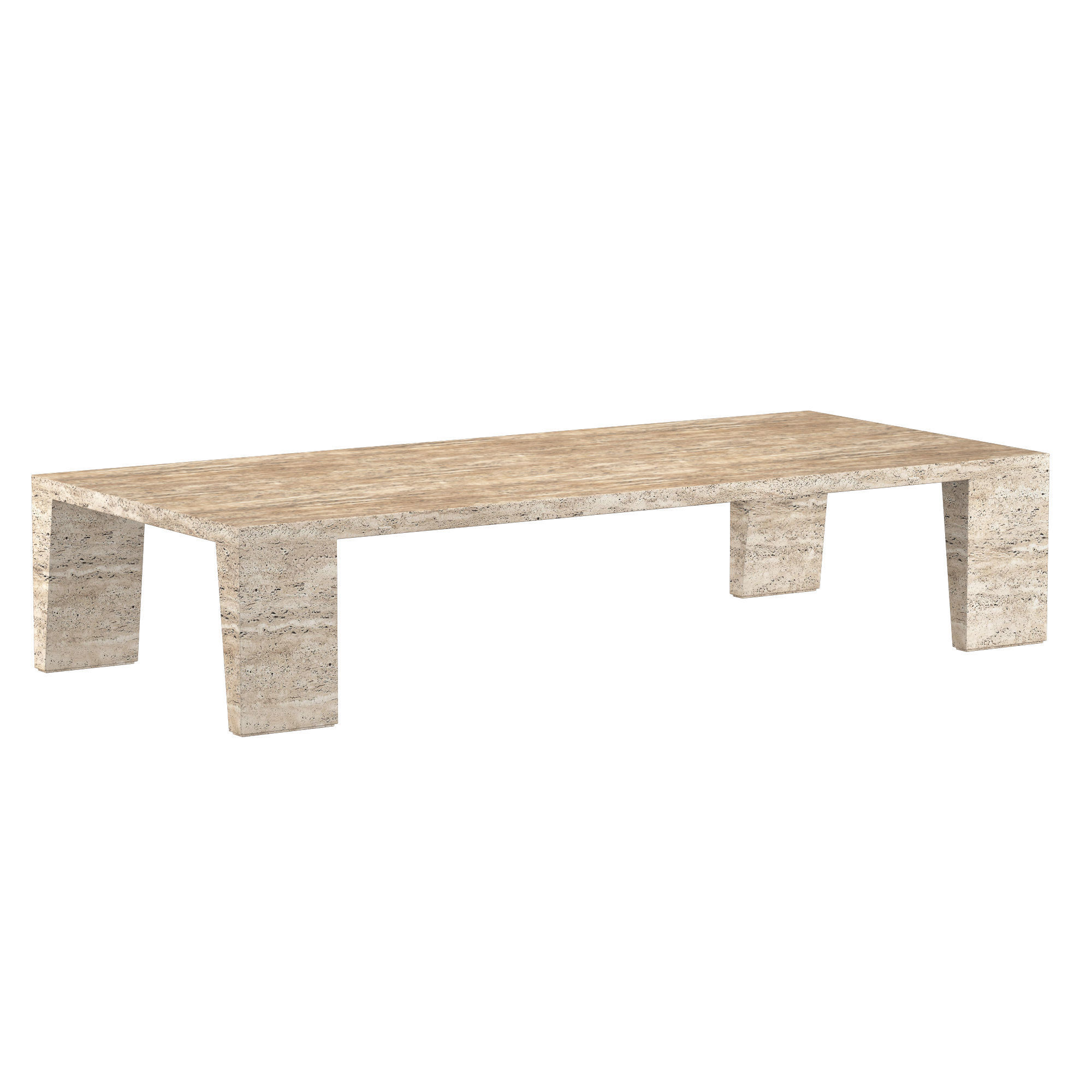WYETH ITALIAN TRAVERTINE COFFEE TABLE 3D model_2