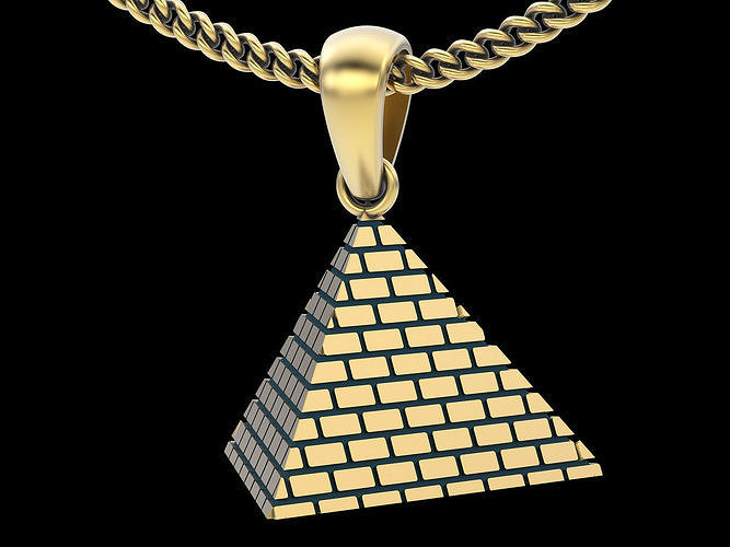 Pyramid pendant  gold  printable jewelry 3D model 3D print model