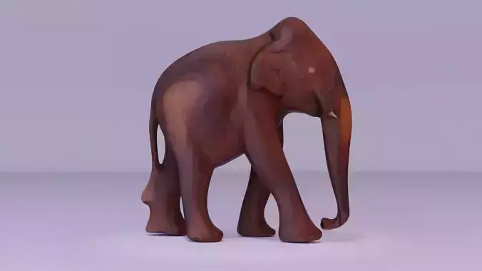 Elephant wood handmade sculpture