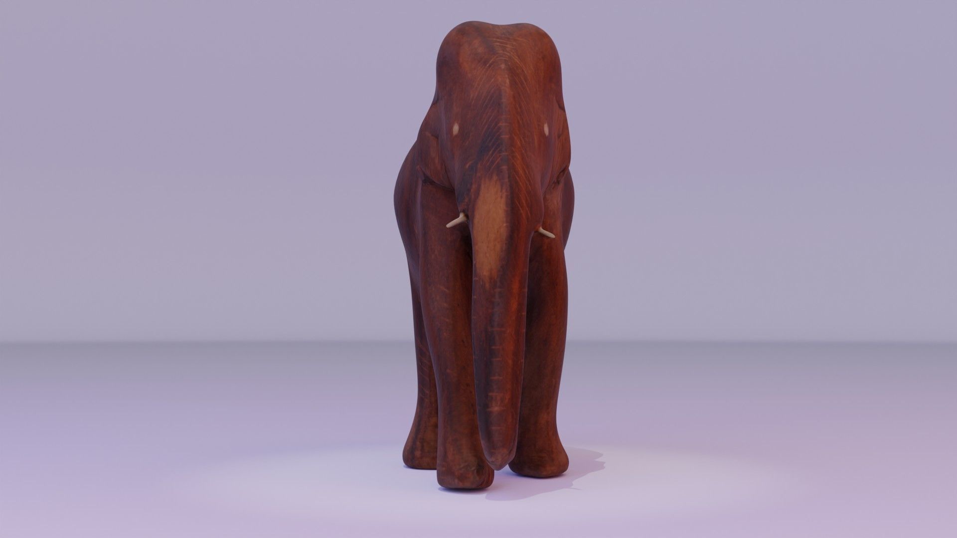 Elephant wood handmade sculpture Low-poly 3D model_8