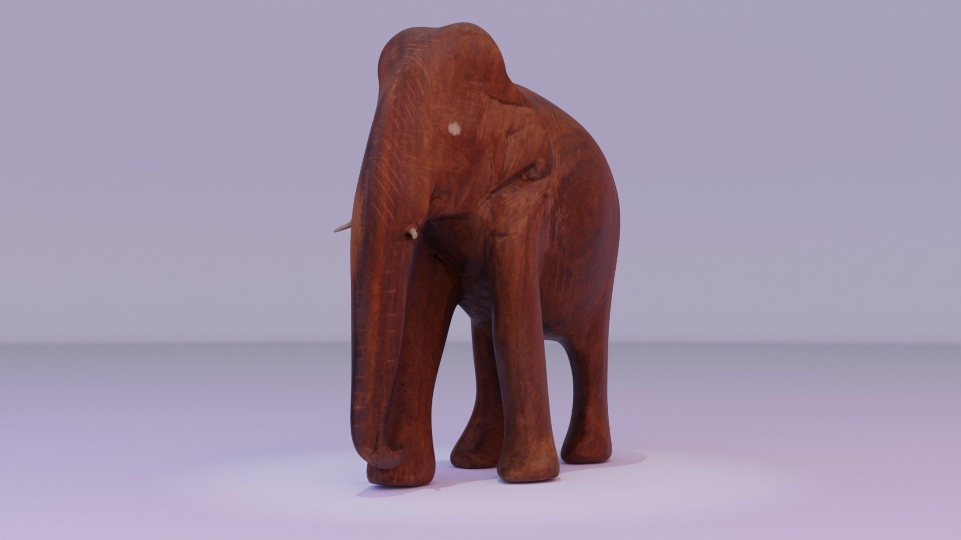 Elephant wood handmade sculpture Low-poly 3D model_7