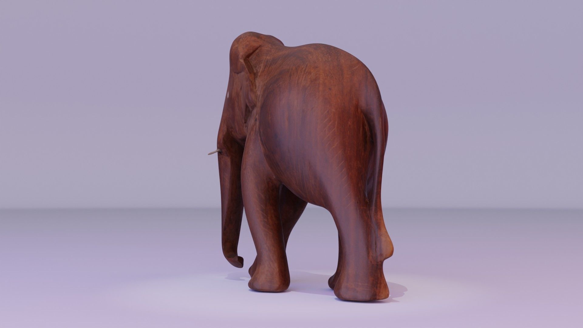 Elephant wood handmade sculpture Low-poly 3D model_4