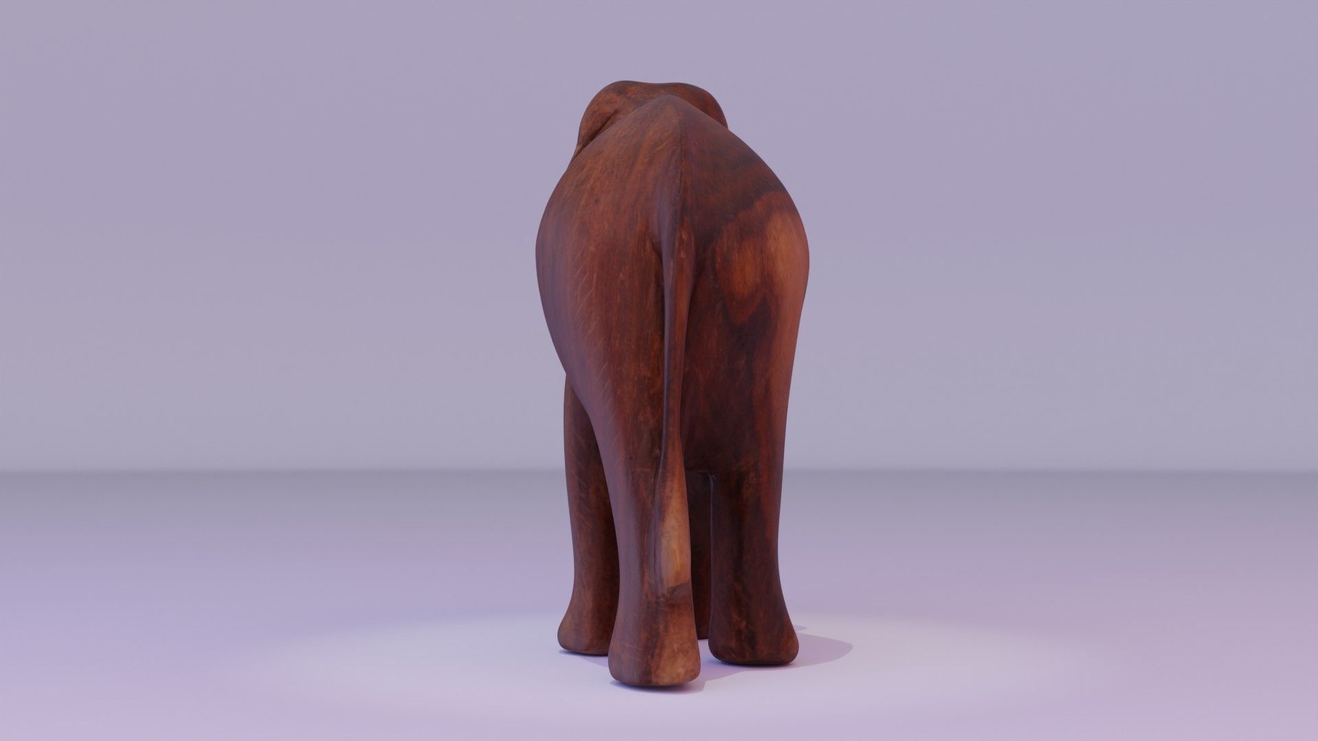 Elephant wood handmade sculpture Low-poly 3D model_3