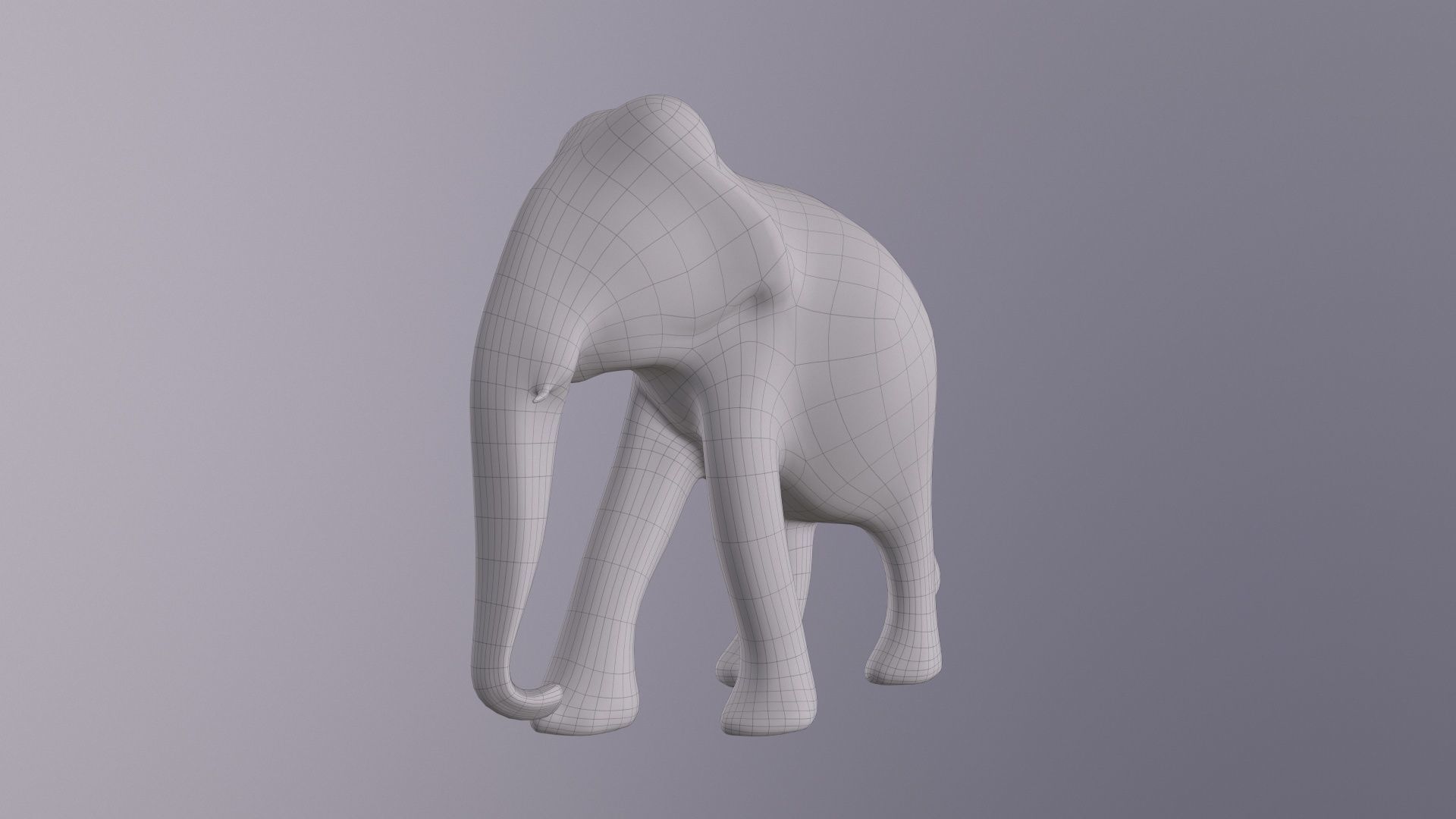 Elephant wood handmade sculpture Low-poly 3D model_28