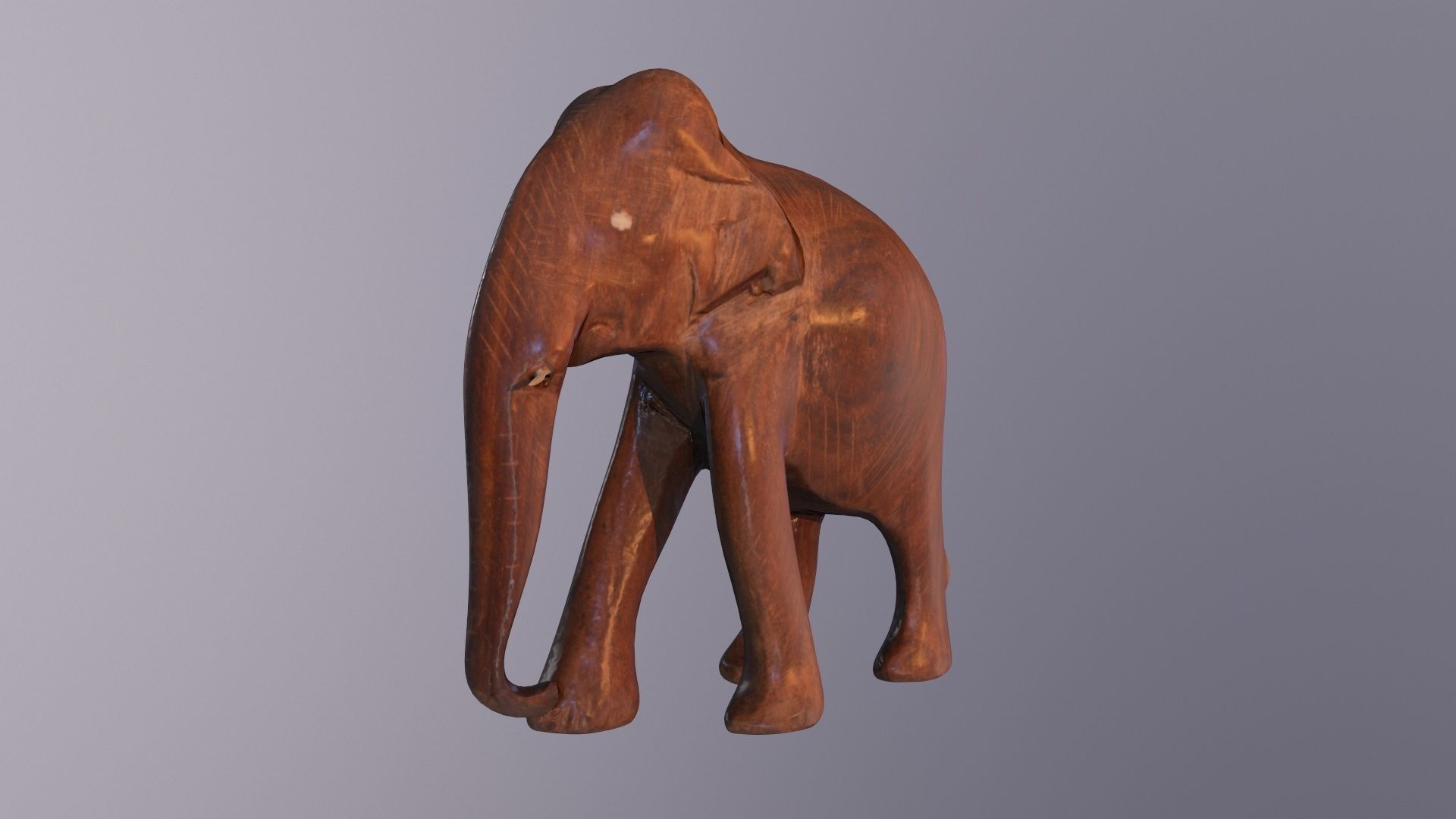 Elephant wood handmade sculpture Low-poly 3D model_25