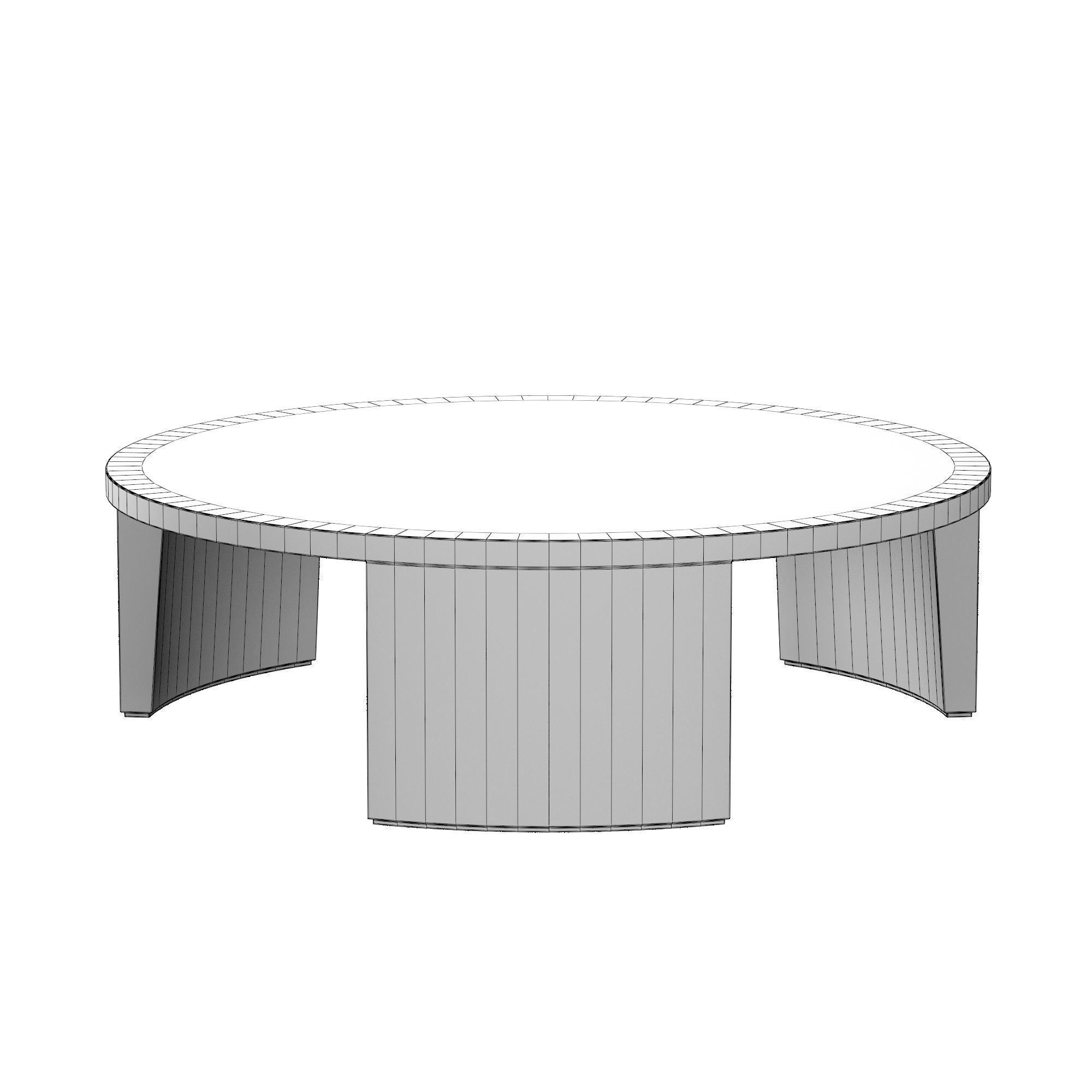 WYETH ITALIAN TRAVERTINE ROUND COFFEE TABLE 3D model_7