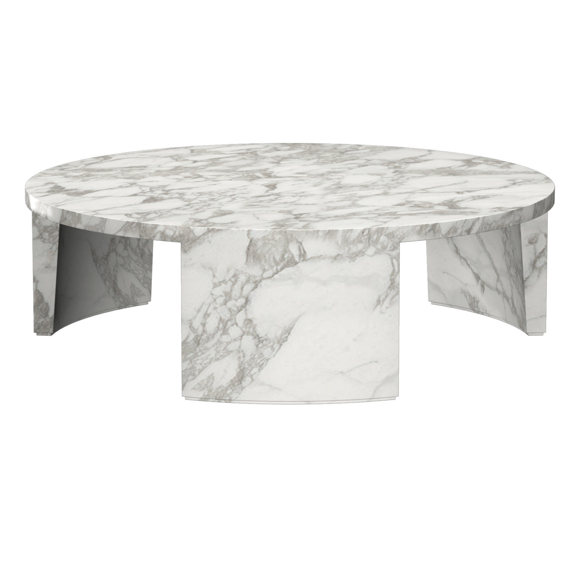 WYETH ITALIAN TRAVERTINE ROUND COFFEE TABLE 3D model_6