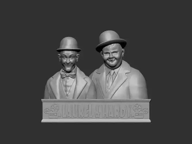 Laurel and Hardy Bust 3D print model