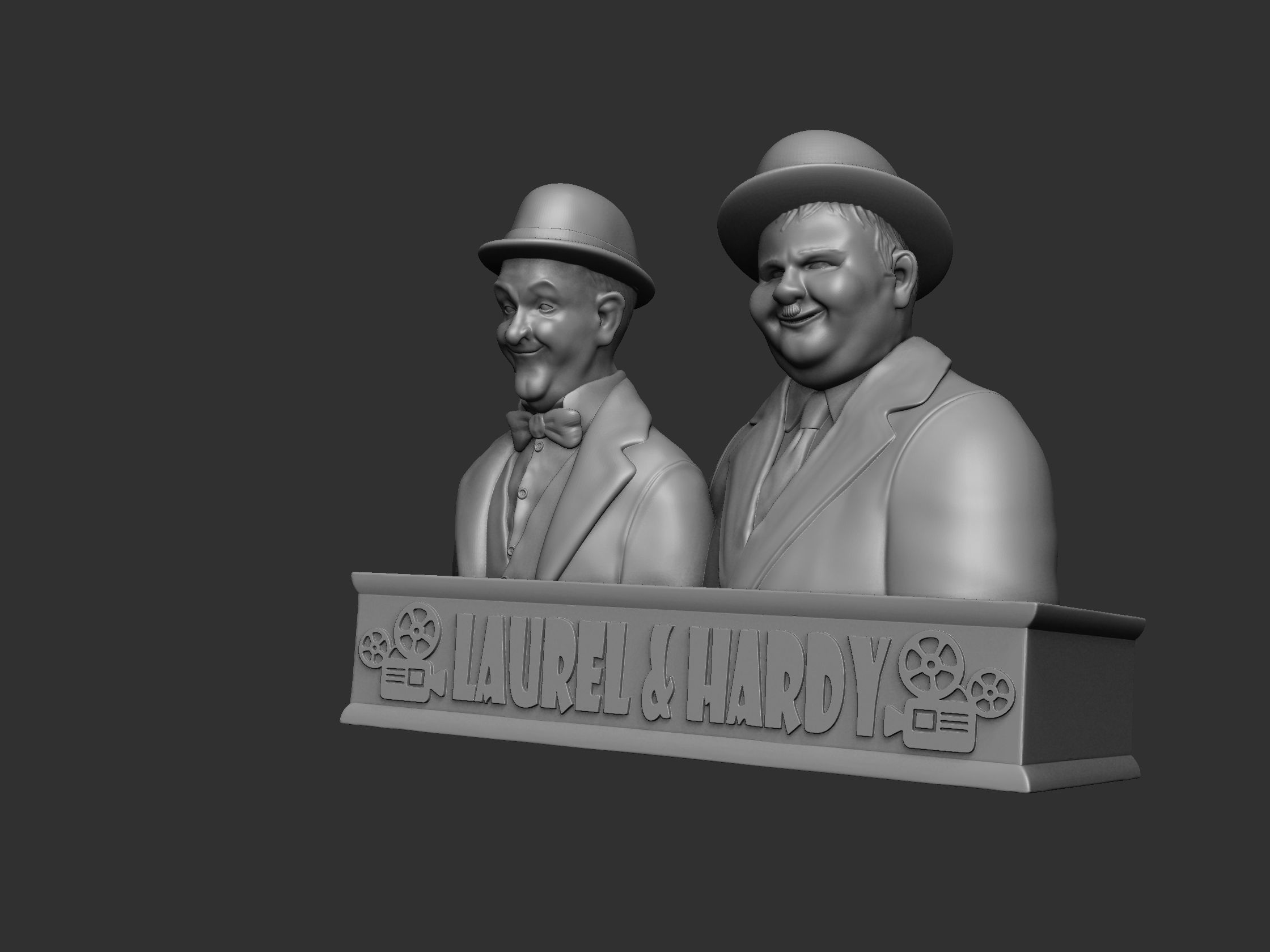 Laurel and Hardy Bust 3D print model_3