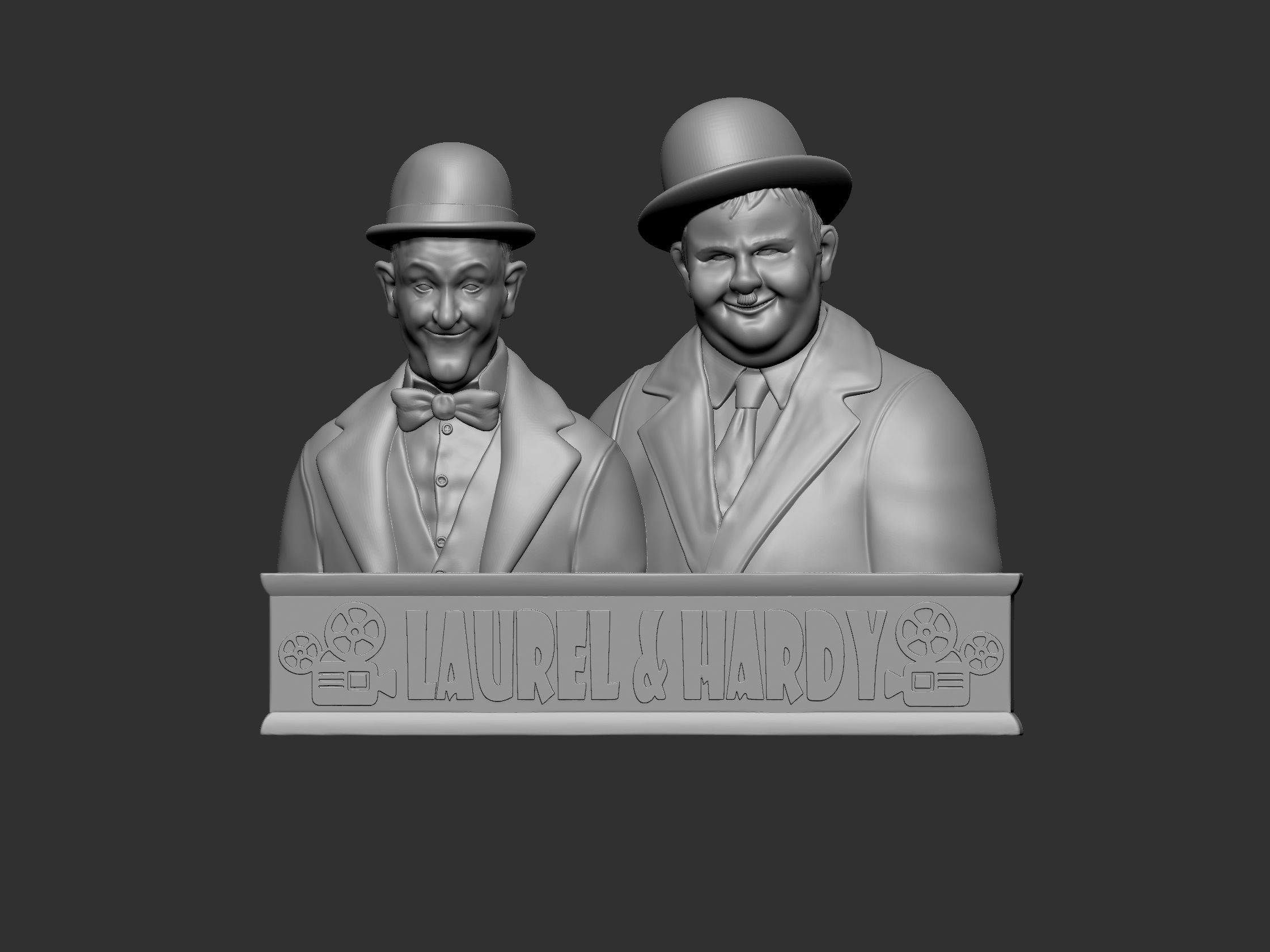 Laurel and Hardy Bust 3D print model_2
