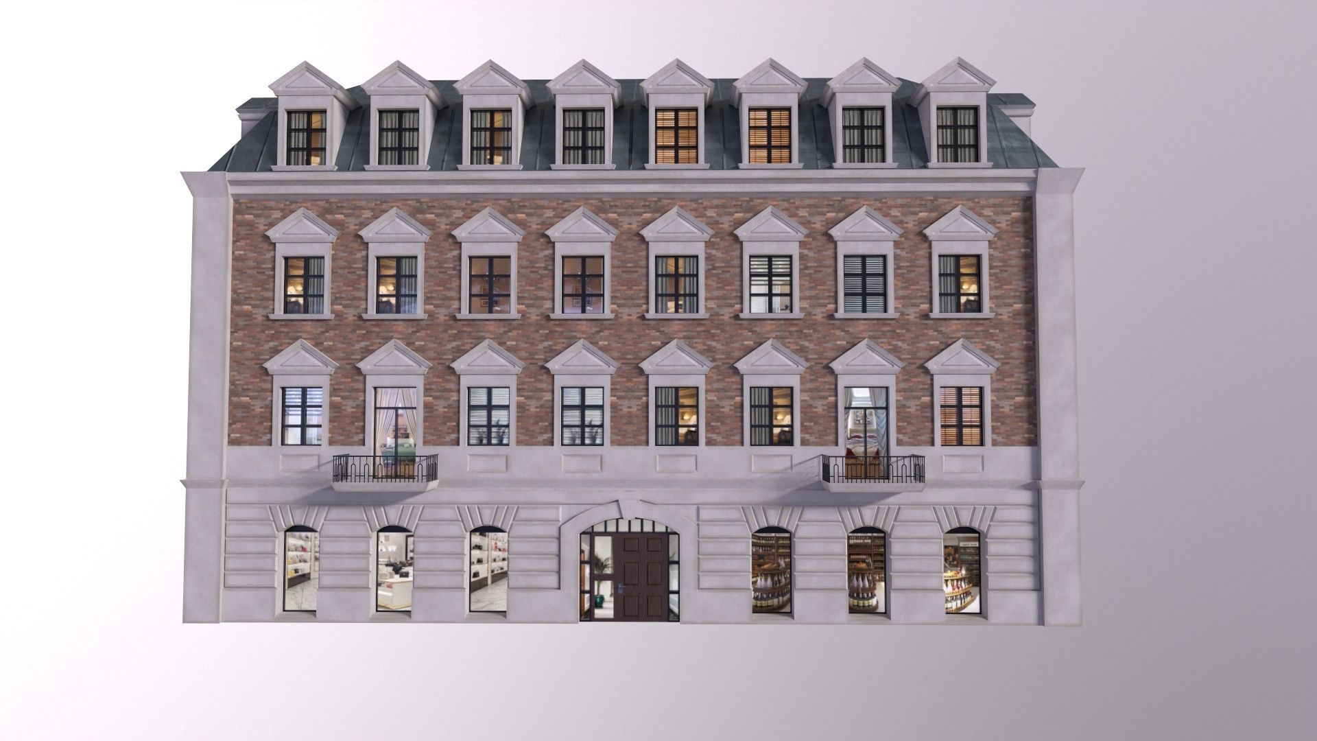 Low Poly PBR City House VR Free low-poly 3D model_5