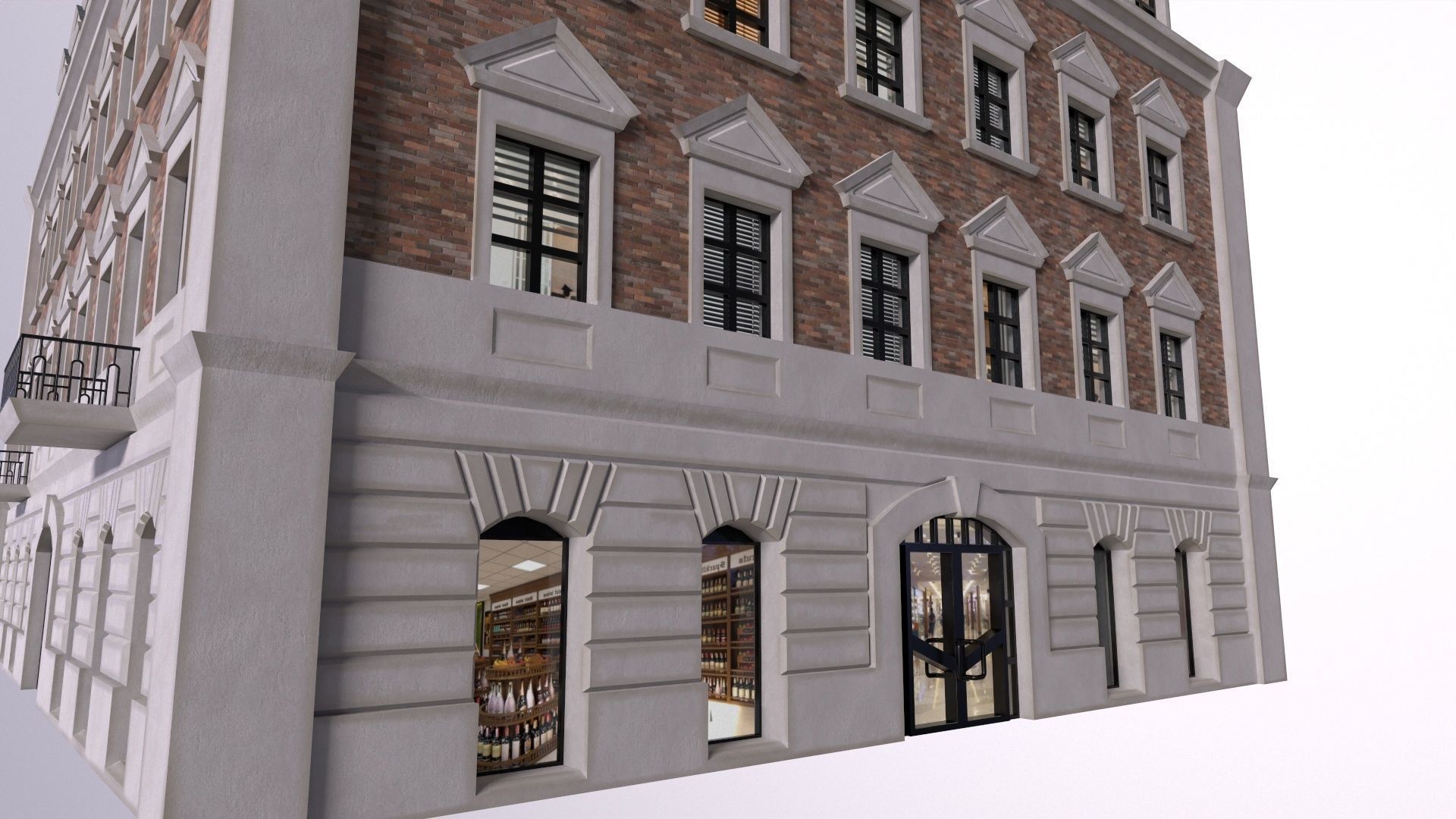 Low Poly PBR City House VR Free low-poly 3D model_7