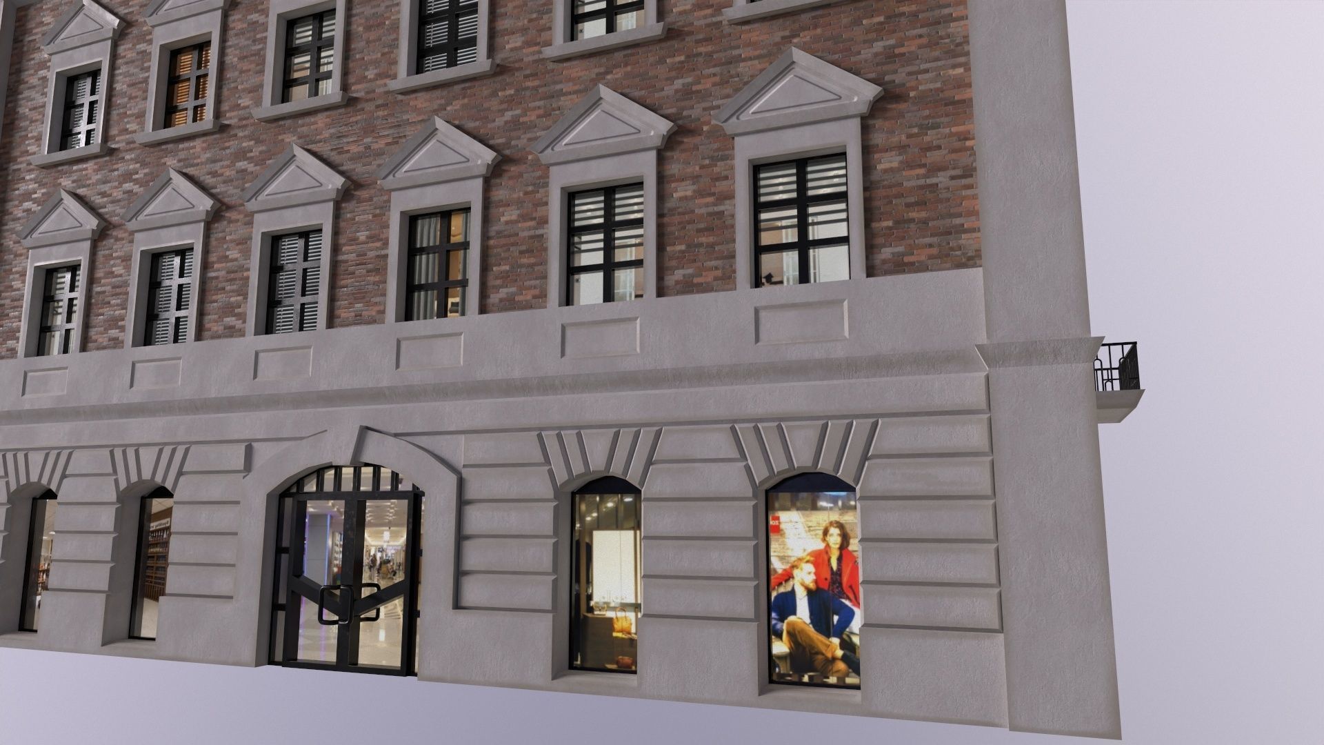 Low Poly PBR City House VR Free low-poly 3D model_8