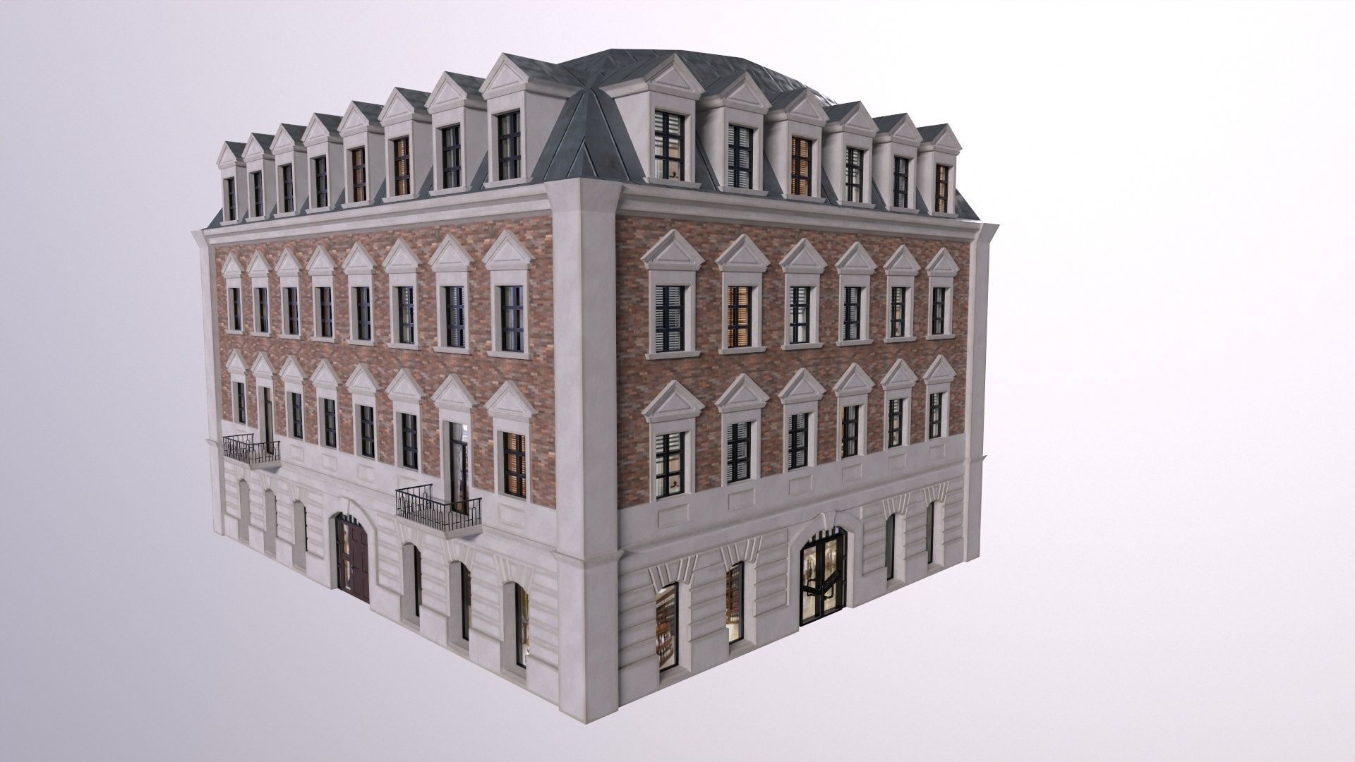 Low Poly PBR City House VR Free low-poly 3D model_1