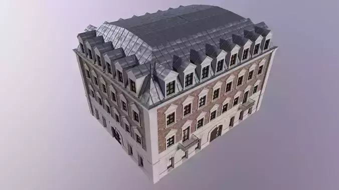 Low Poly PBR City House VR Free low-poly 3D model