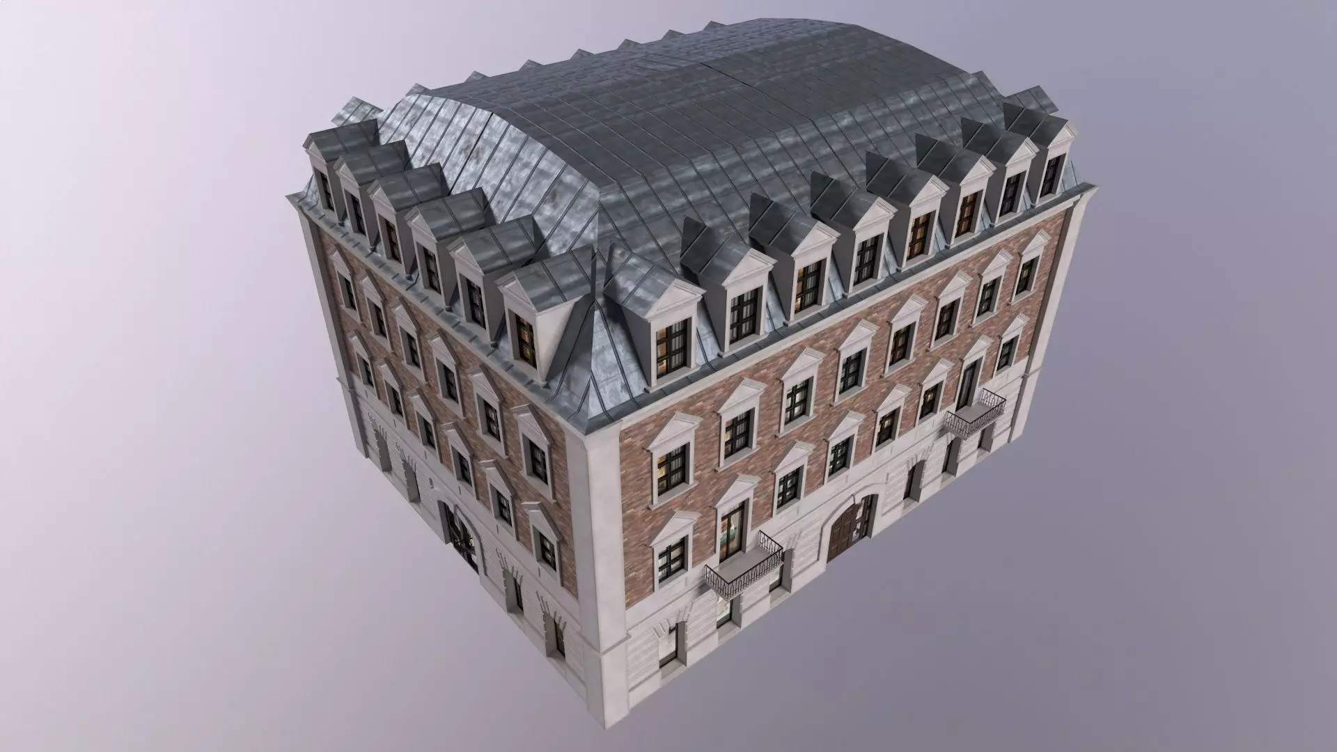 Low Poly PBR City House VR Free low-poly 3D model_0