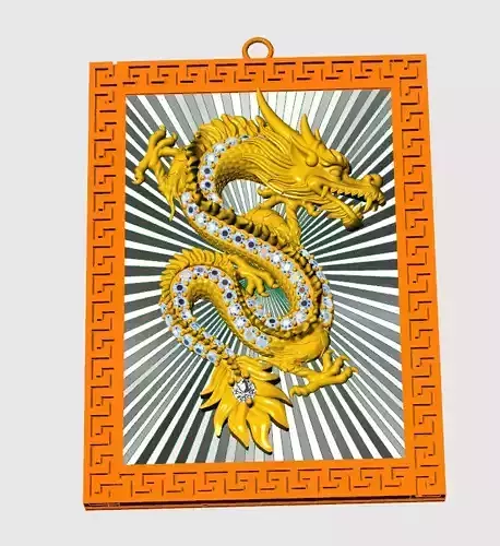 Dragon china style pendant Reliefs 24