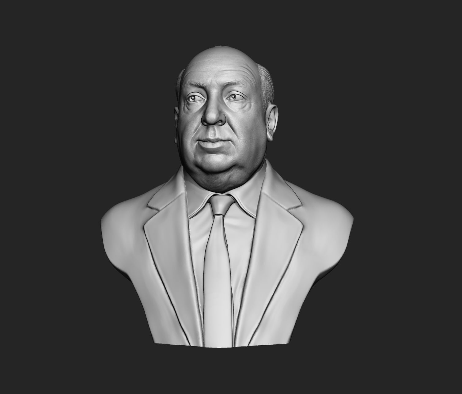 Alfred Hitchcock bust sculpture 3D print model_4