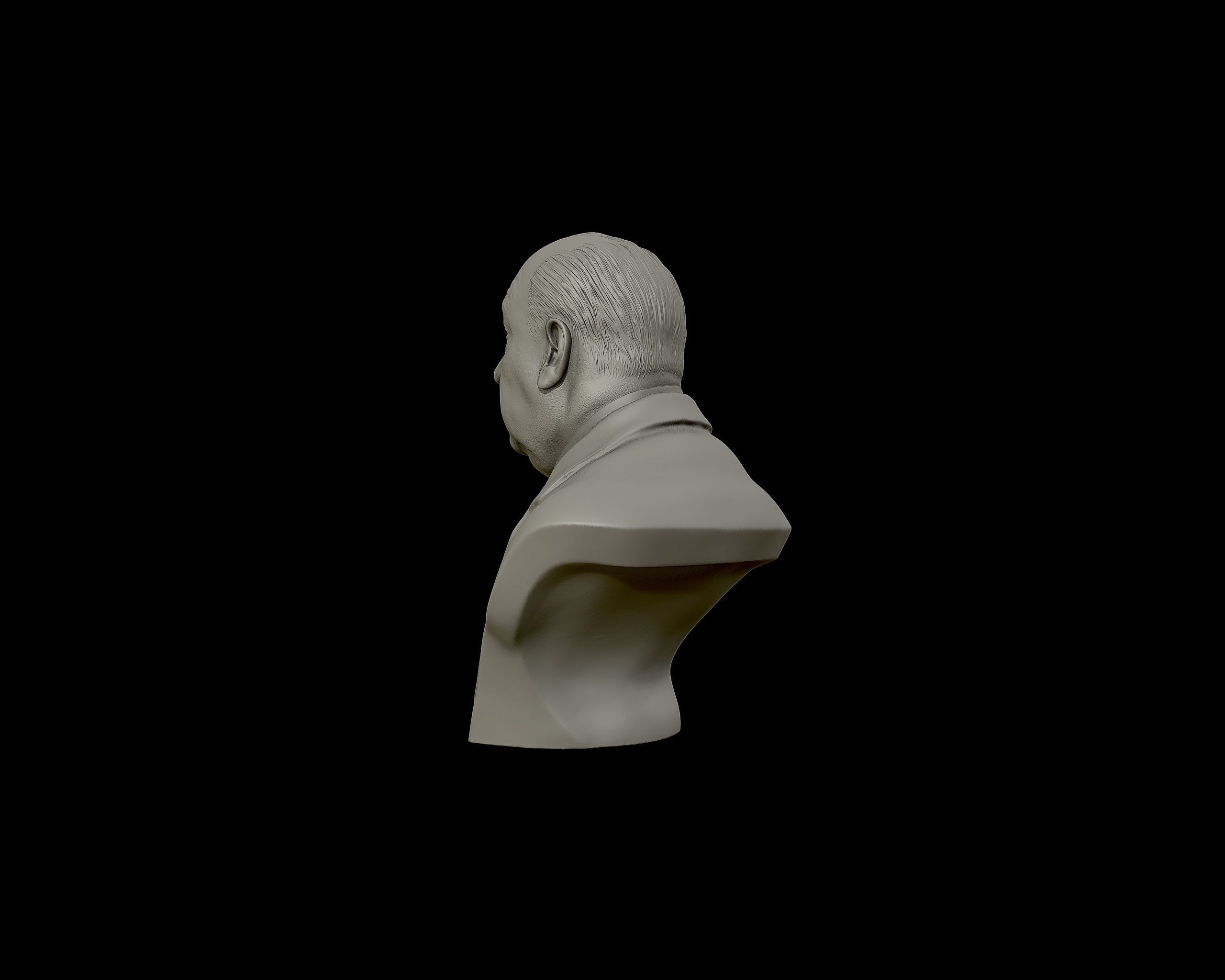 Alfred Hitchcock bust sculpture 3D print model_27