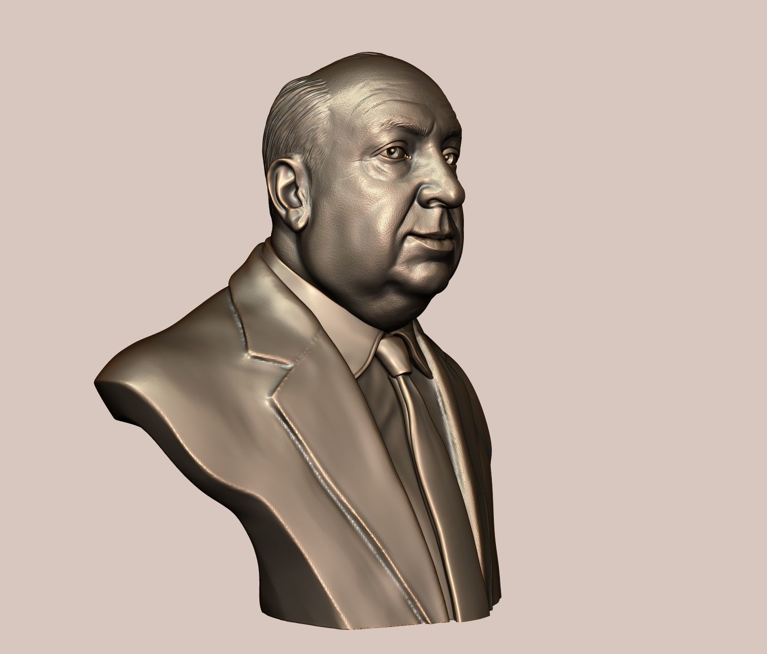 Alfred Hitchcock bust sculpture 3D print model_11