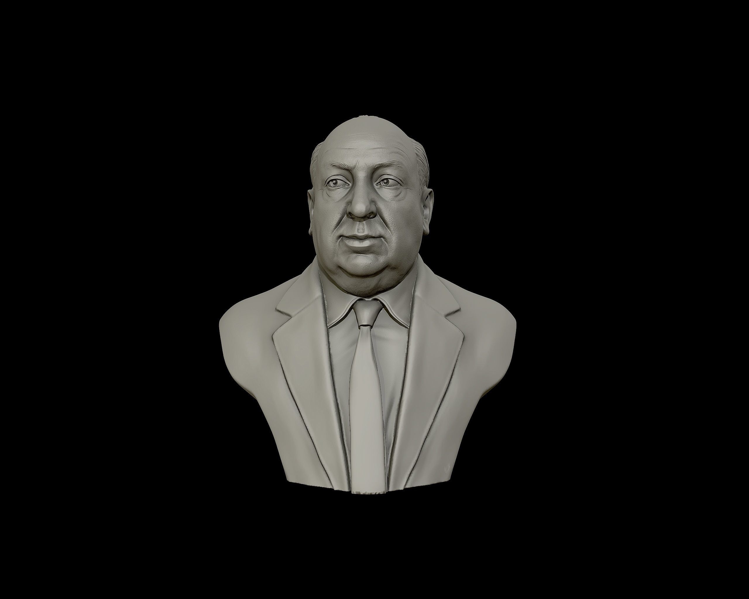 Alfred Hitchcock bust sculpture 3D print model_21