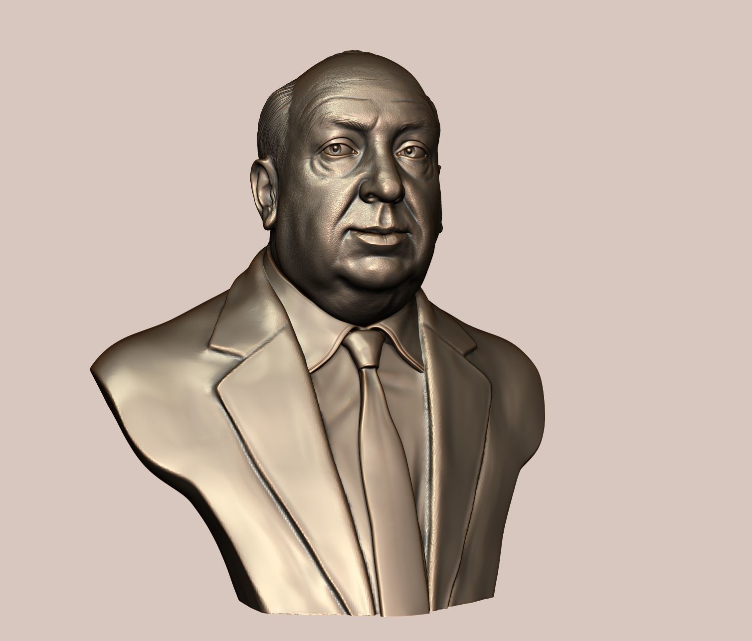Alfred Hitchcock bust sculpture 3D print model_10