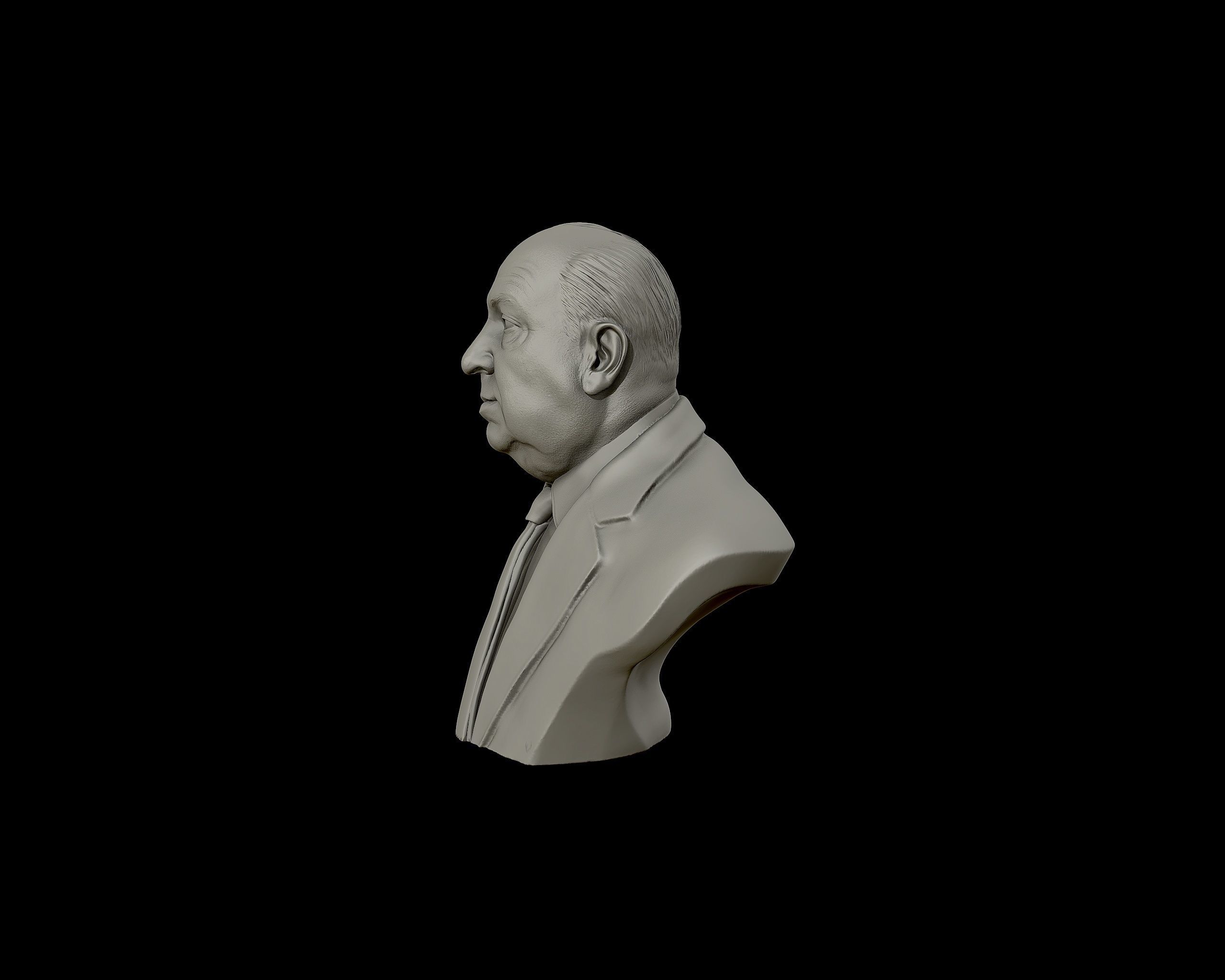 Alfred Hitchcock bust sculpture 3D print model_26