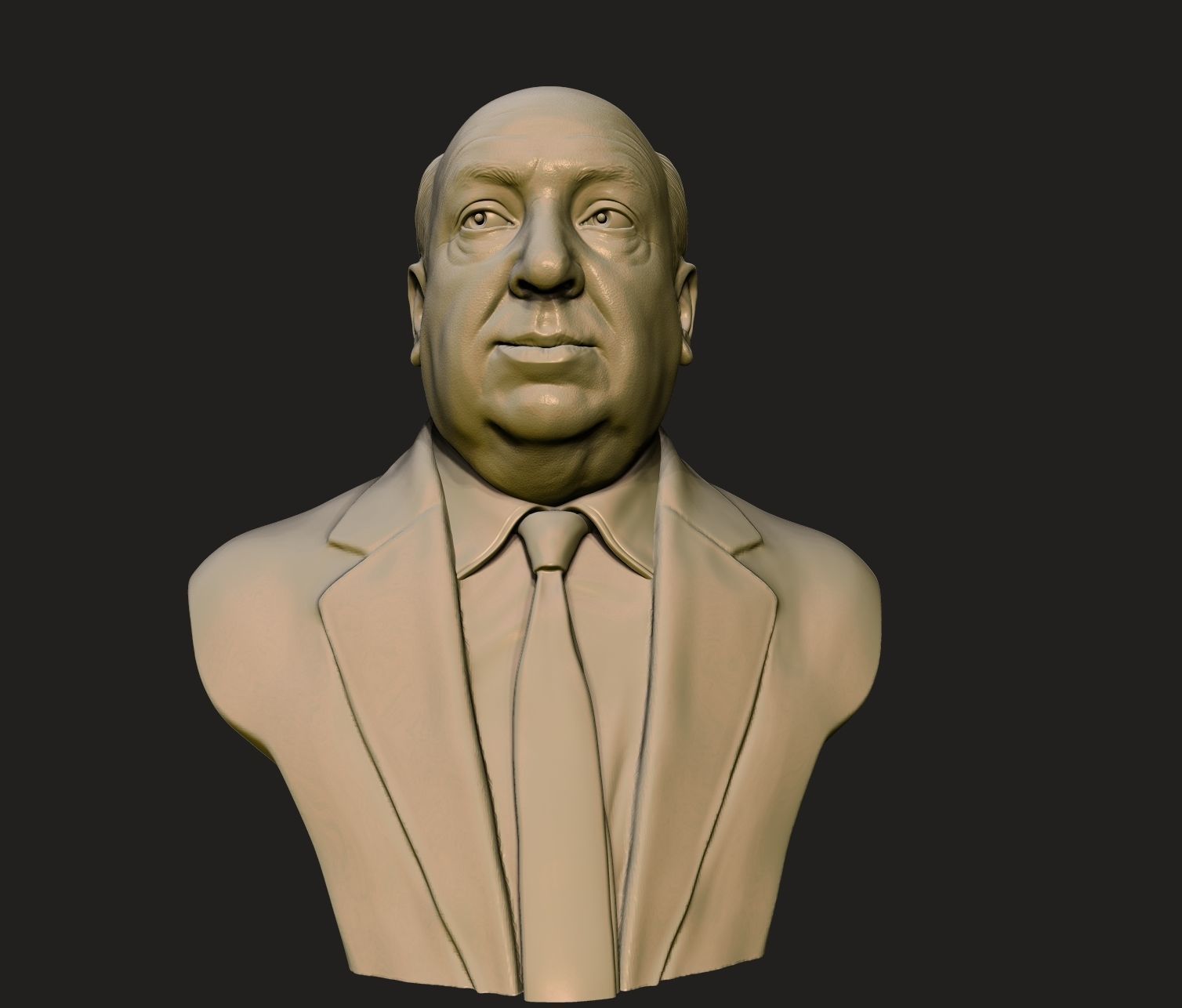 Alfred Hitchcock bust sculpture 3D print model_18