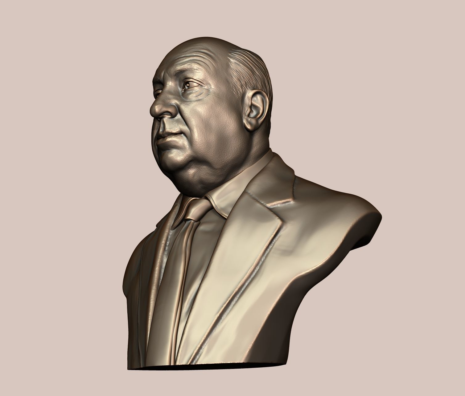 Alfred Hitchcock bust sculpture 3D print model_13