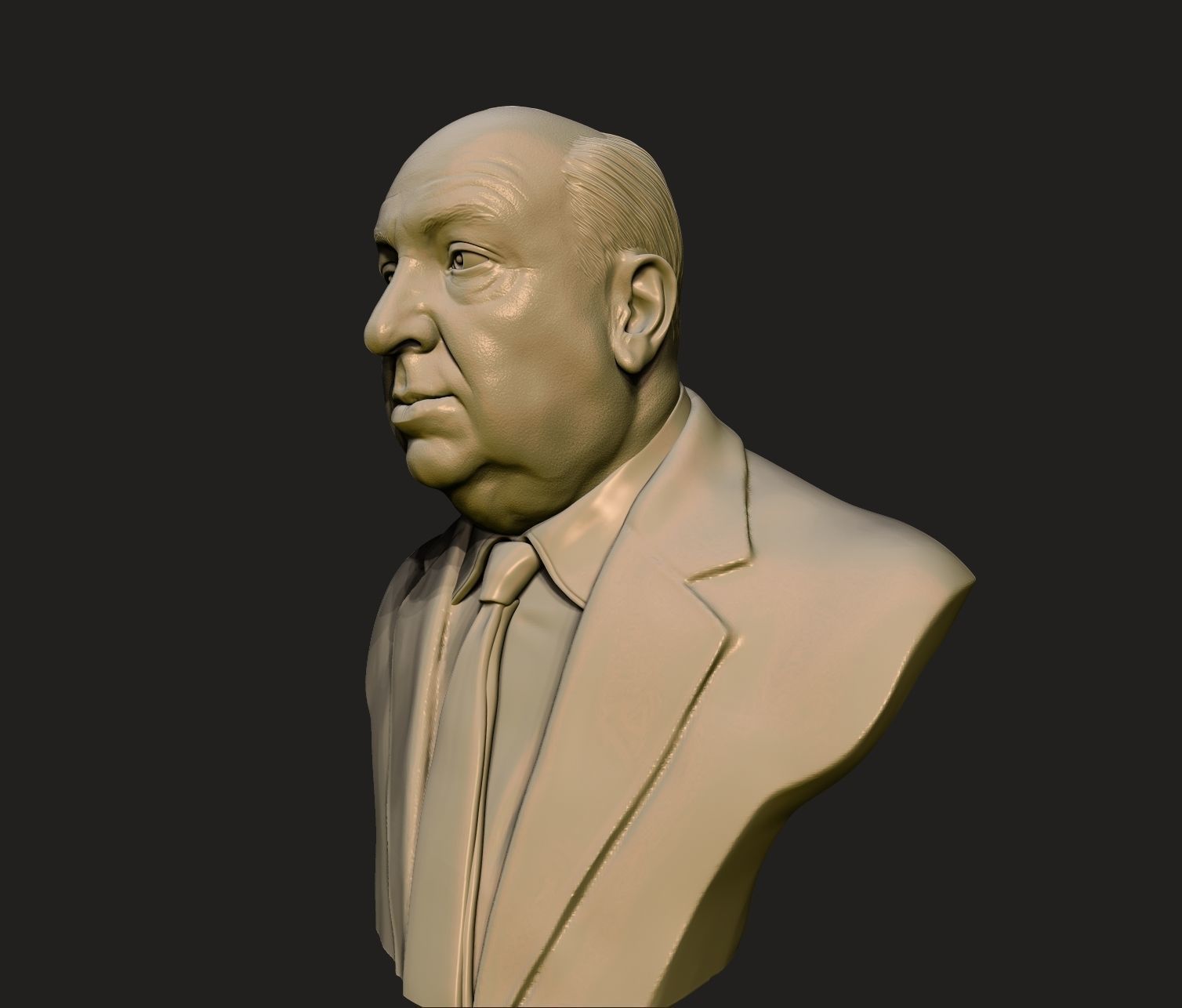 Alfred Hitchcock bust sculpture 3D print model_20