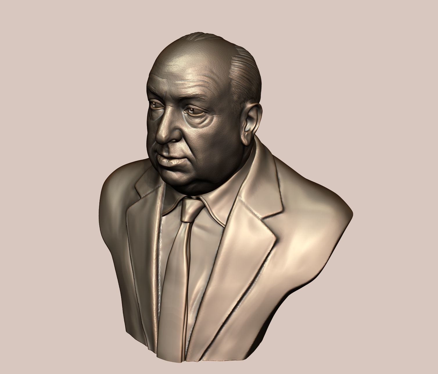 Alfred Hitchcock bust sculpture 3D print model_12