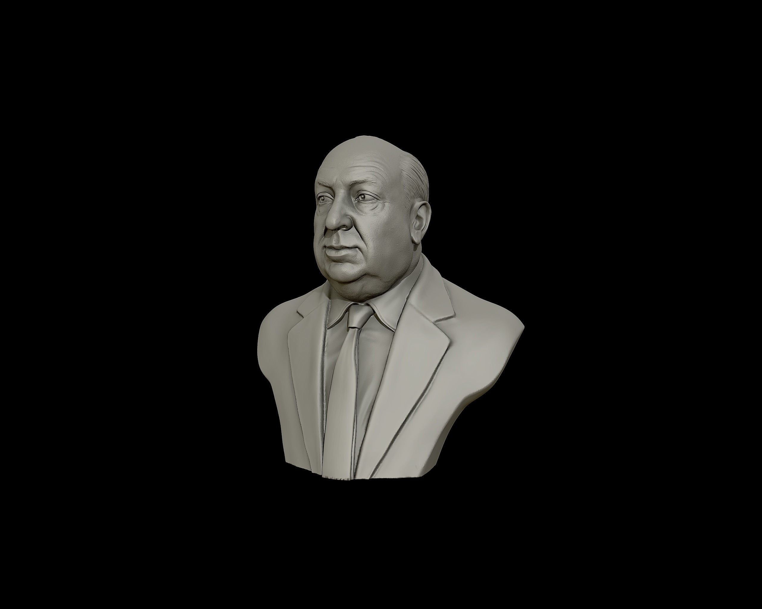 Alfred Hitchcock bust sculpture 3D print model_23