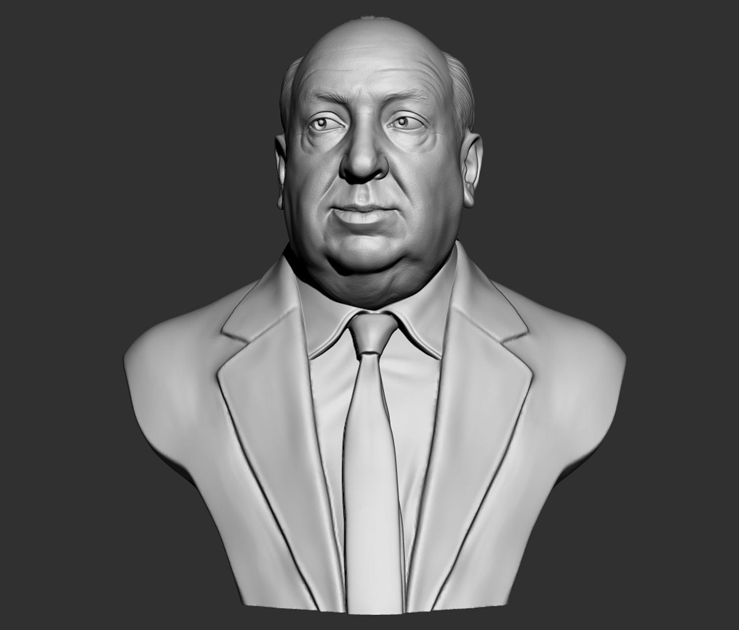 Alfred Hitchcock bust sculpture 3D print model_2