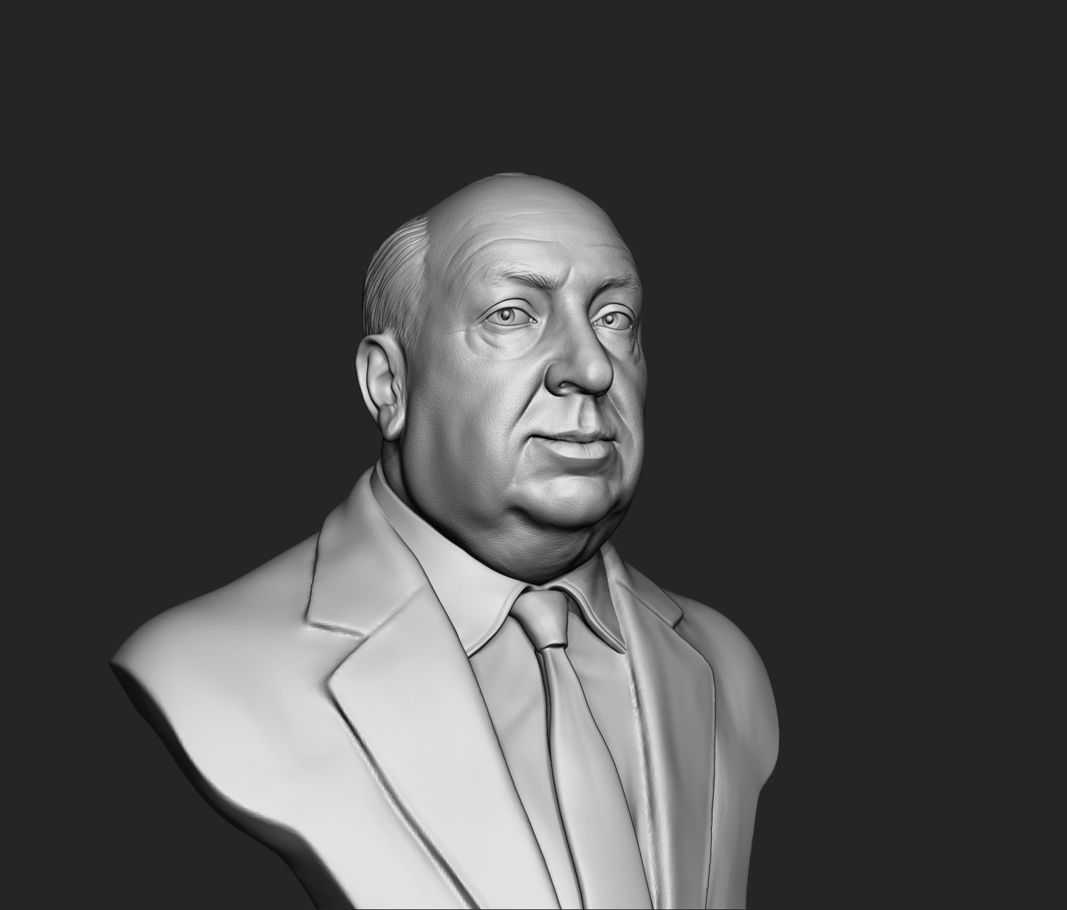 Alfred Hitchcock bust sculpture 3D print model_7