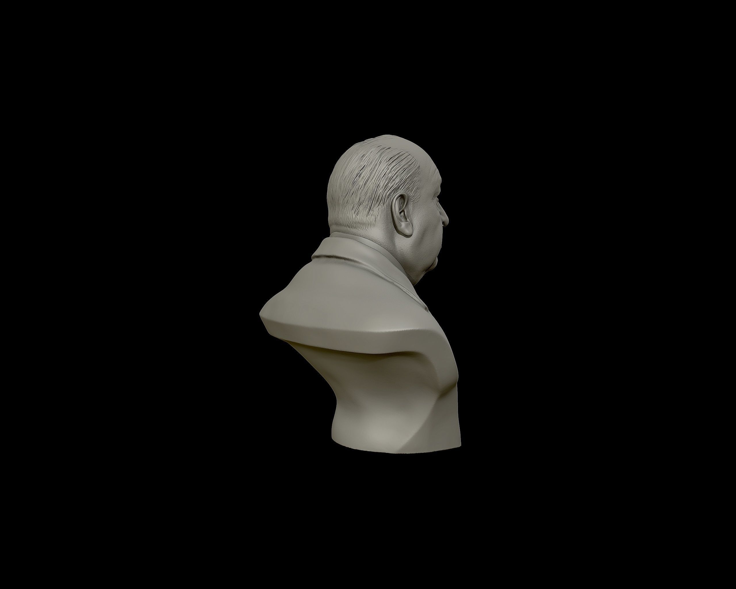 Alfred Hitchcock bust sculpture 3D print model_28