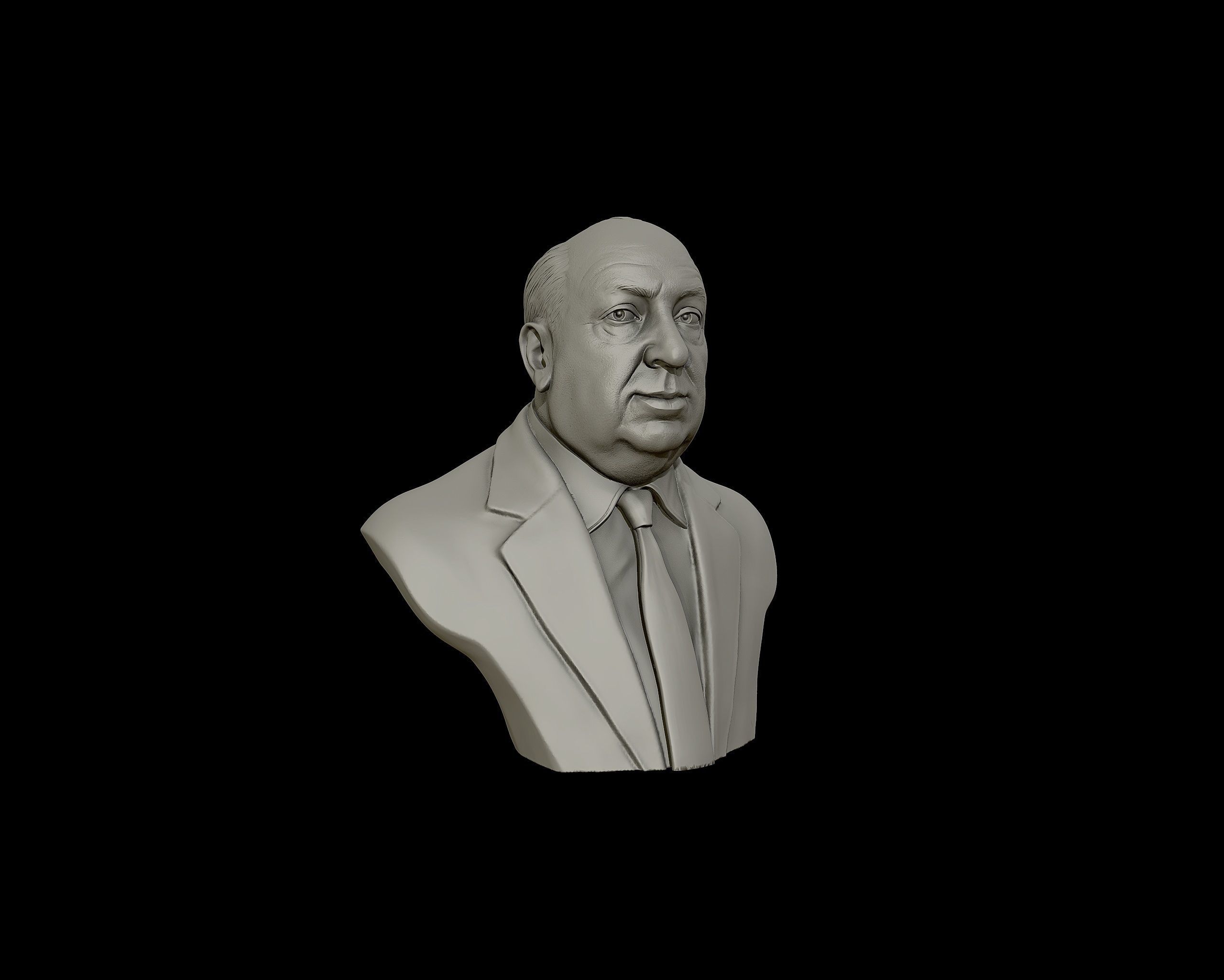 Alfred Hitchcock bust sculpture 3D print model_30