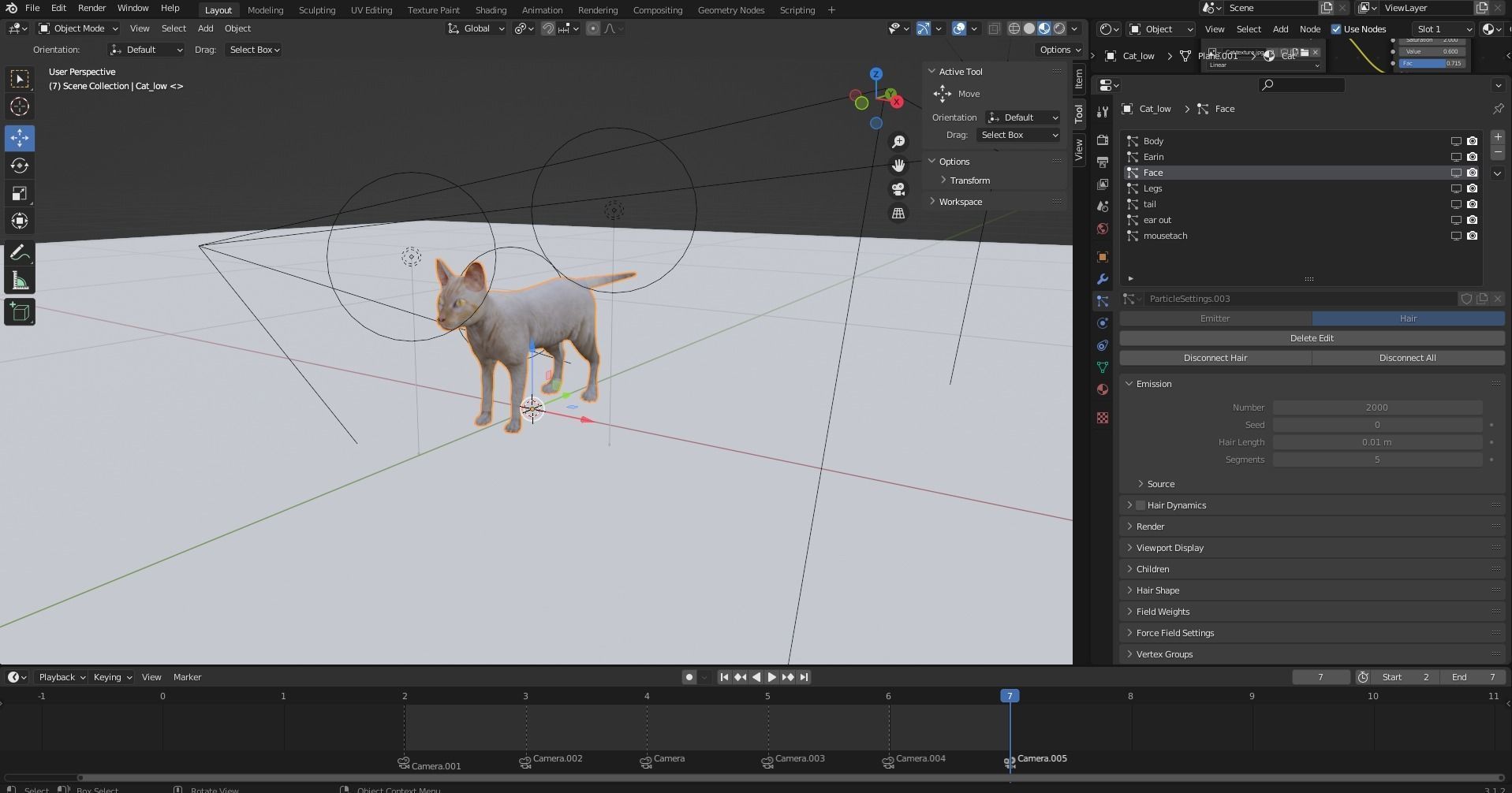 White fur cat No Rigged Low-poly 3D model_20