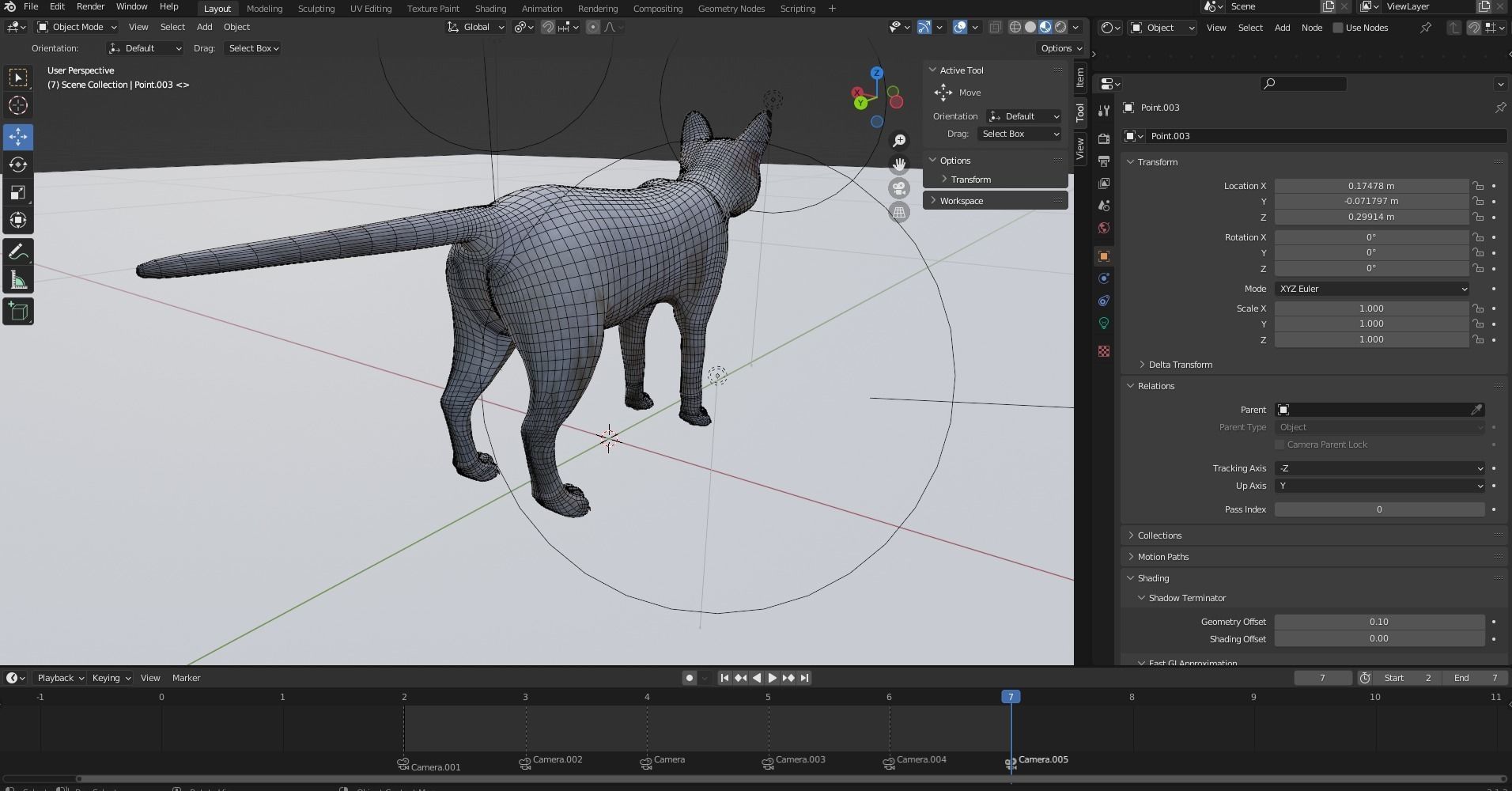 White fur cat No Rigged Low-poly 3D model_10