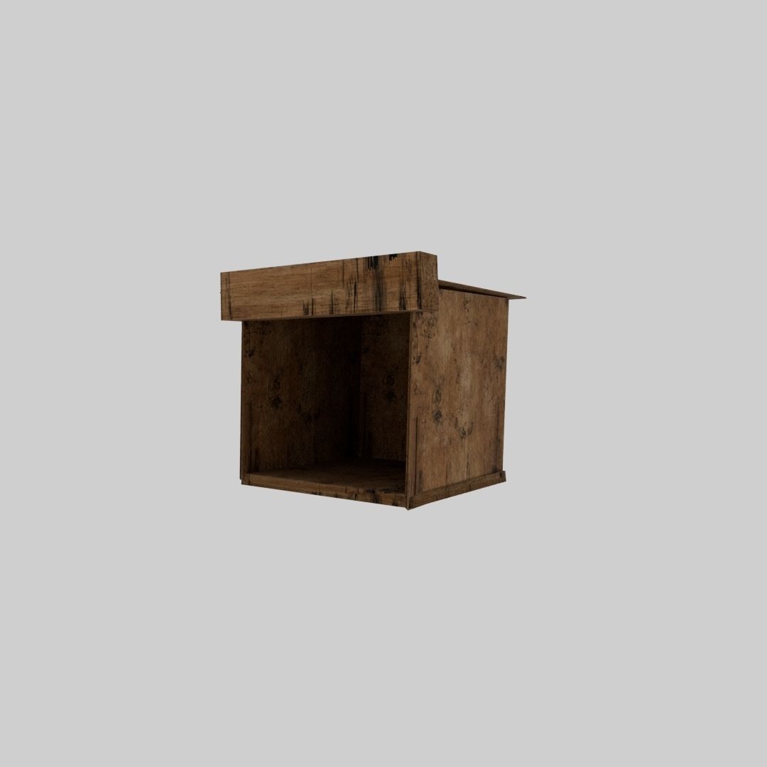 old kiosk Low-poly 3D model_1