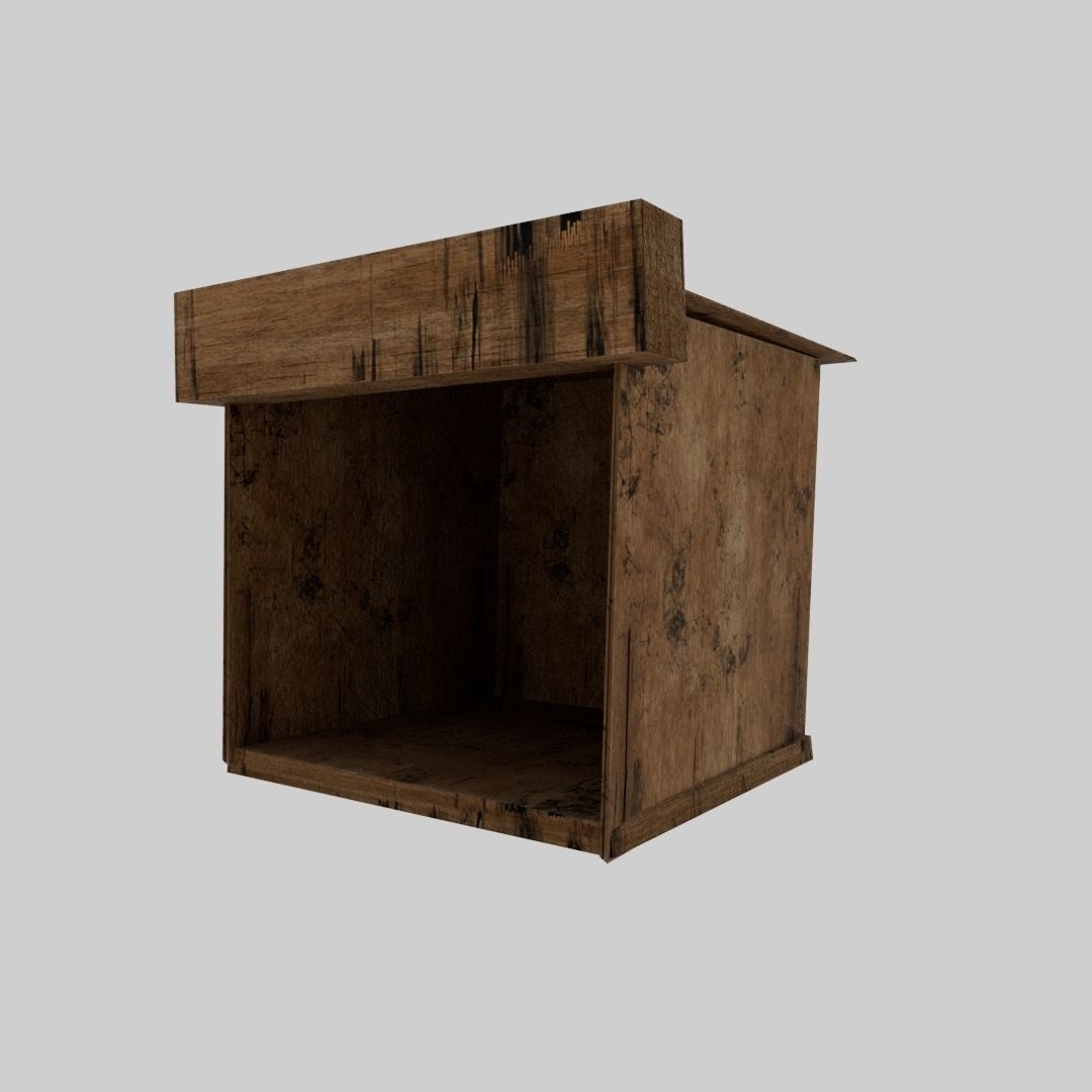old kiosk Low-poly 3D model_2