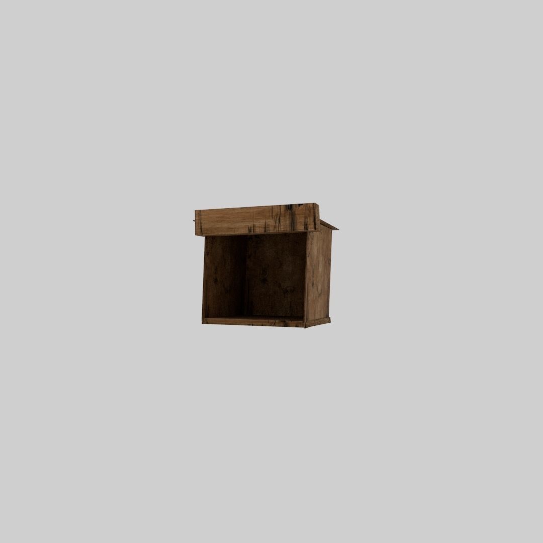 old kiosk Low-poly 3D model_5