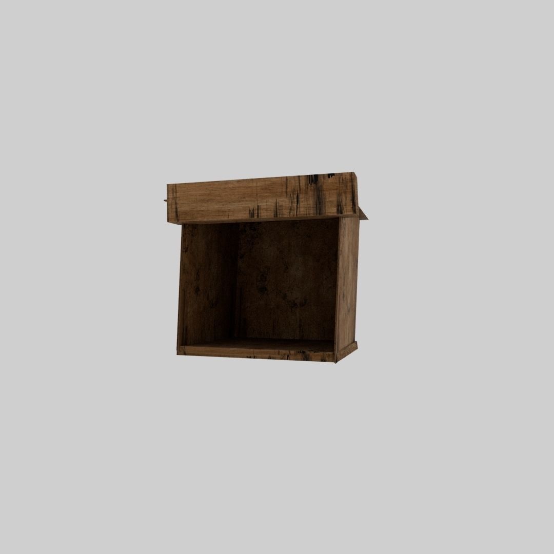 old kiosk Low-poly 3D model_4