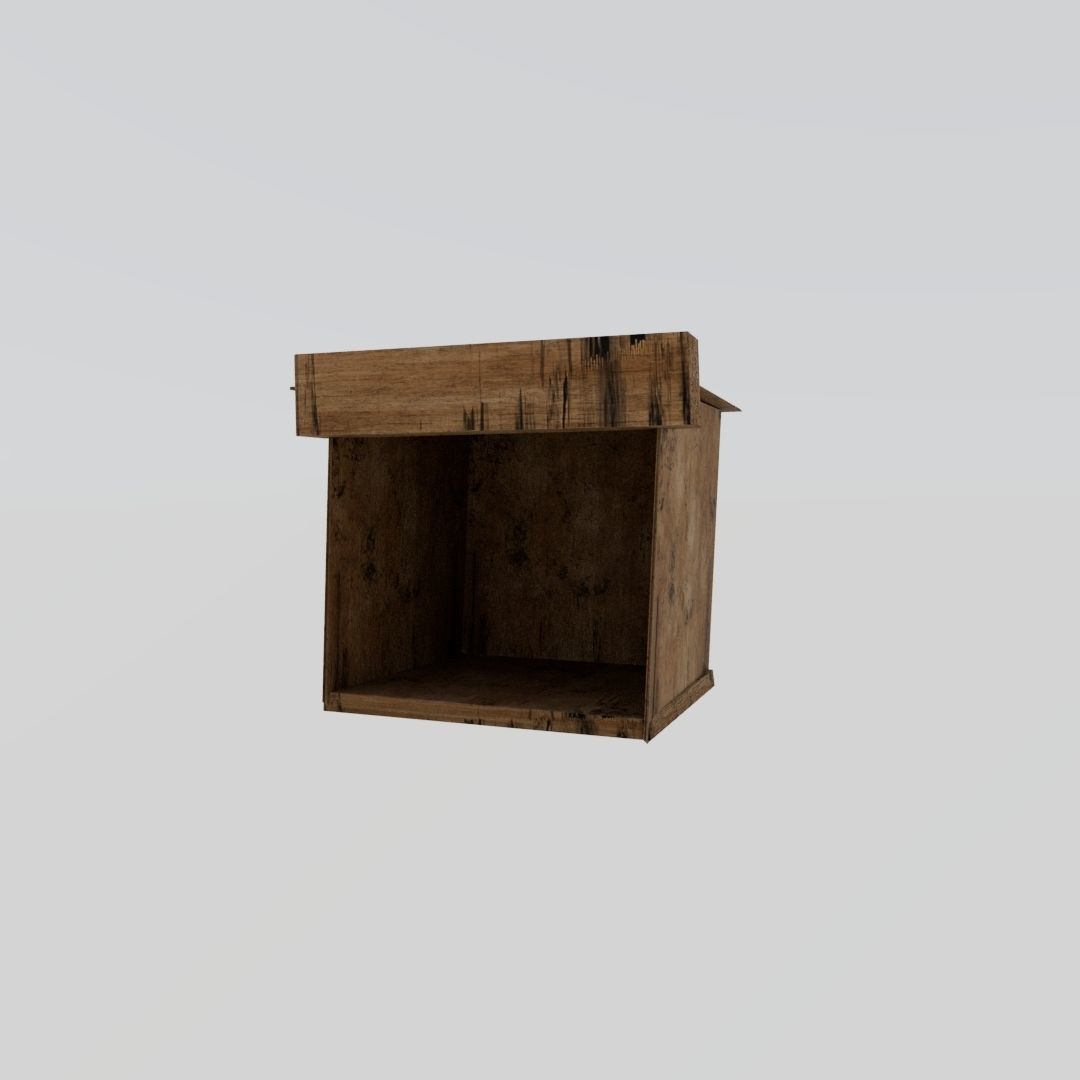 old kiosk Low-poly 3D model_6