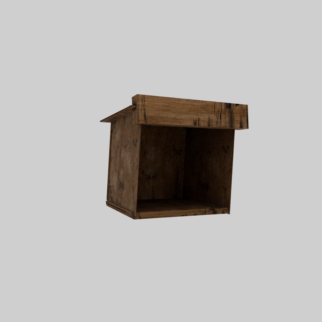 old kiosk Low-poly 3D model_3