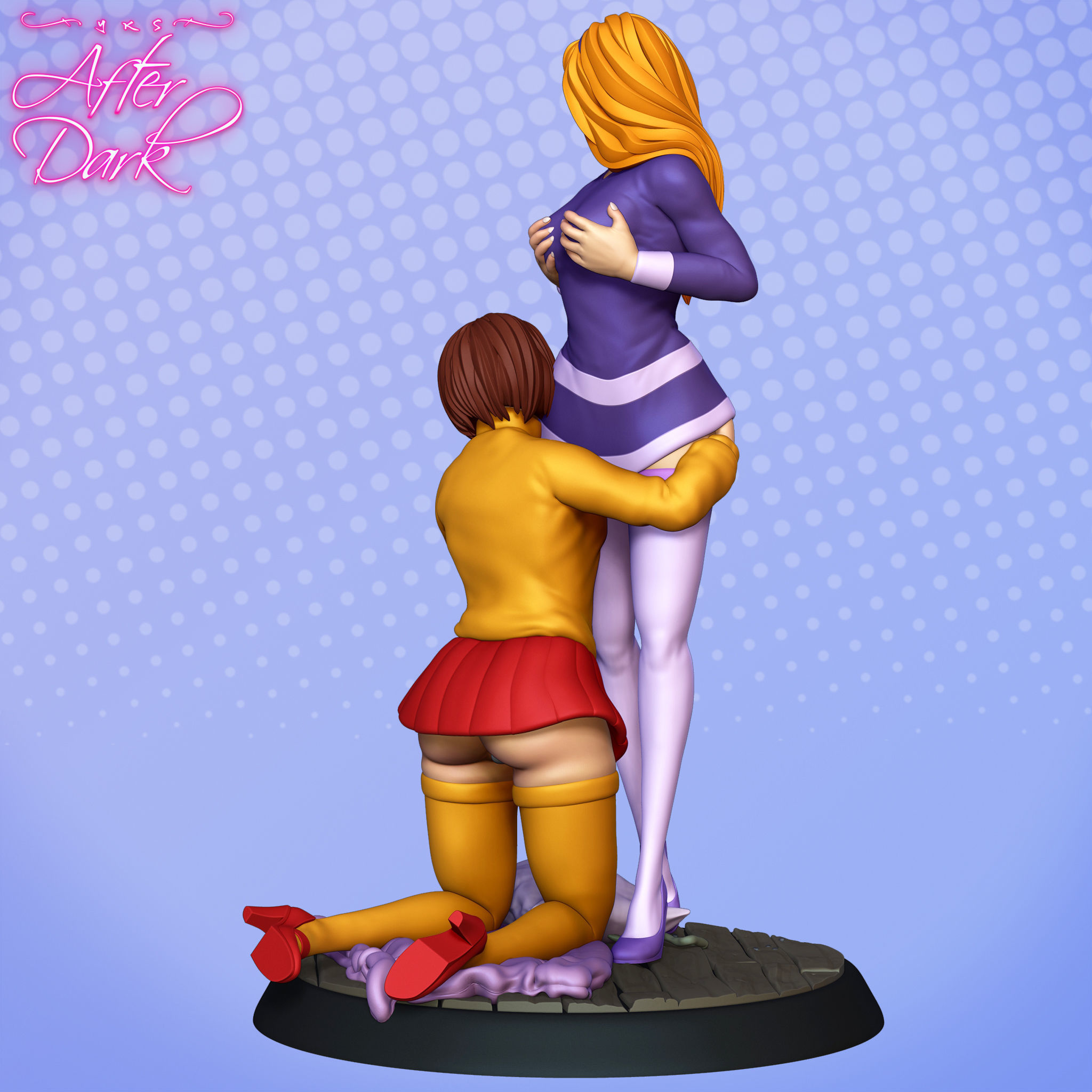 Daphne X Velma Pinup Statuette - Lewd to NSFW 3D print model_5