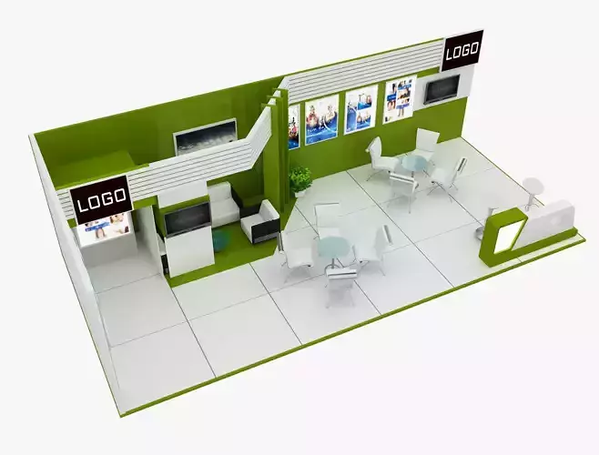 Booth Exhibition Stand a490b 3D model