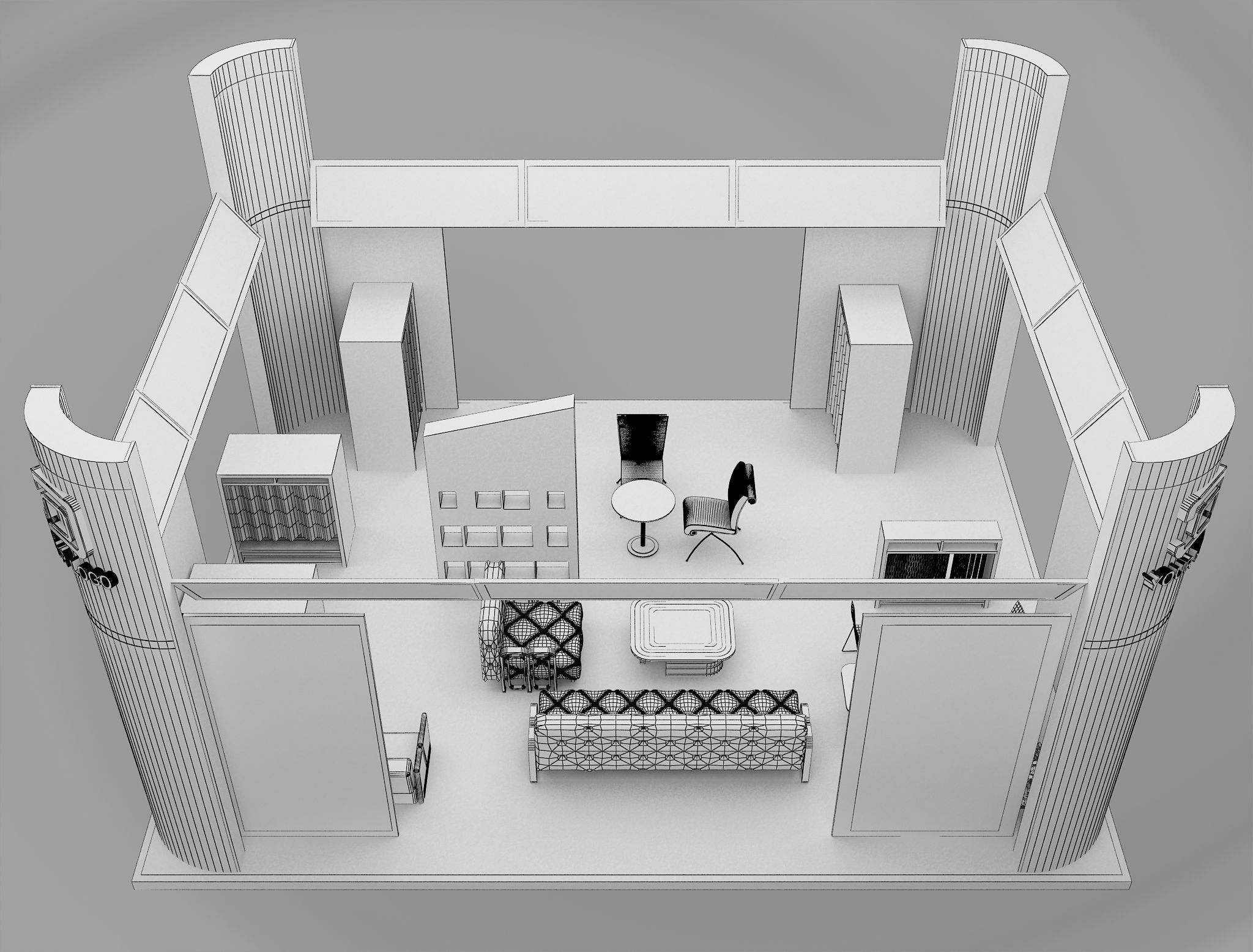 Booth Exhibition Stand a491 3D model_3